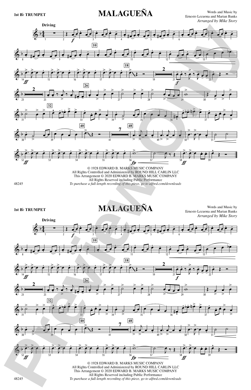 Malagueña: 1st B-flat Trumpet