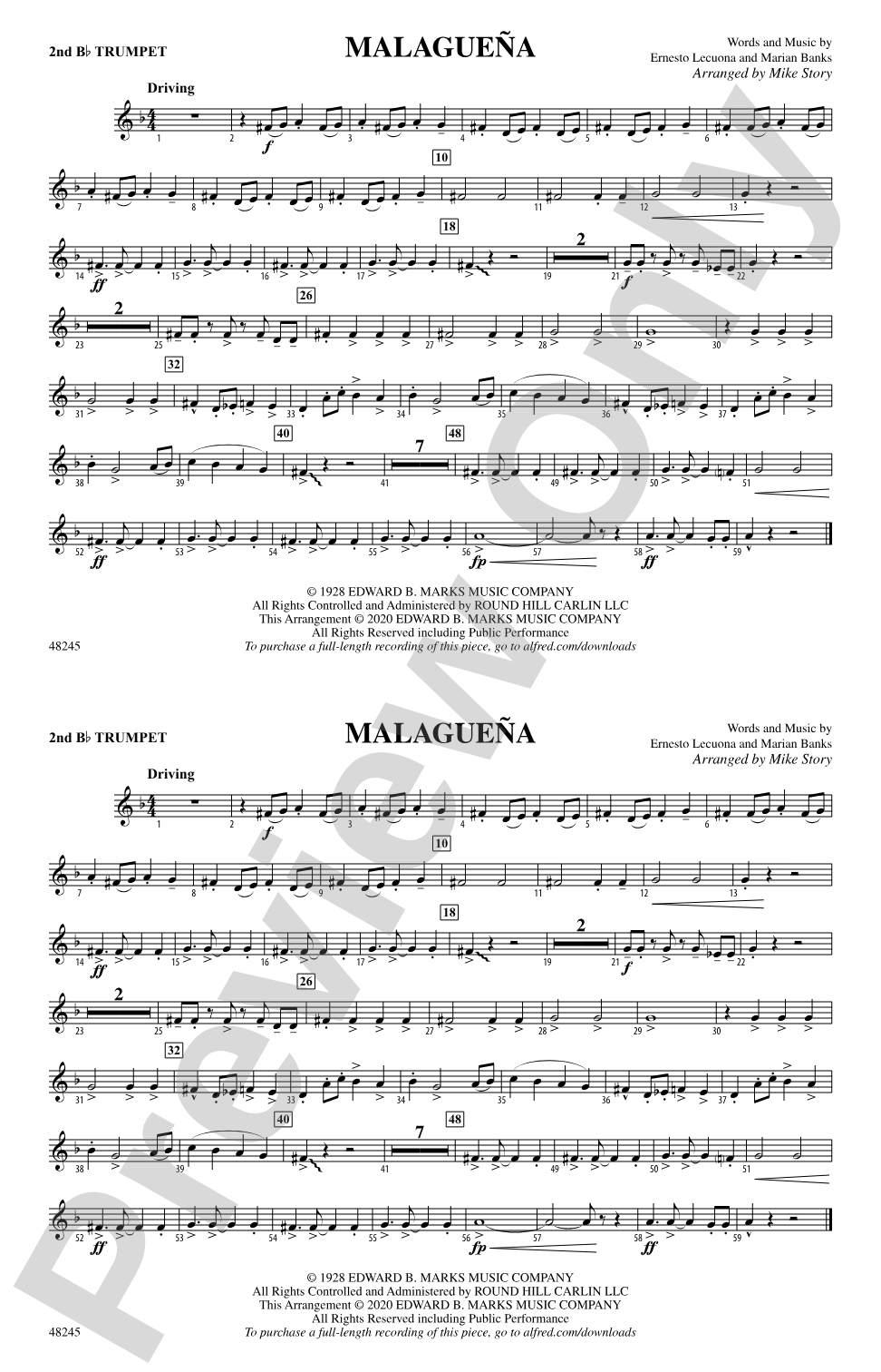 Malagueña: 2nd B-flat Trumpet