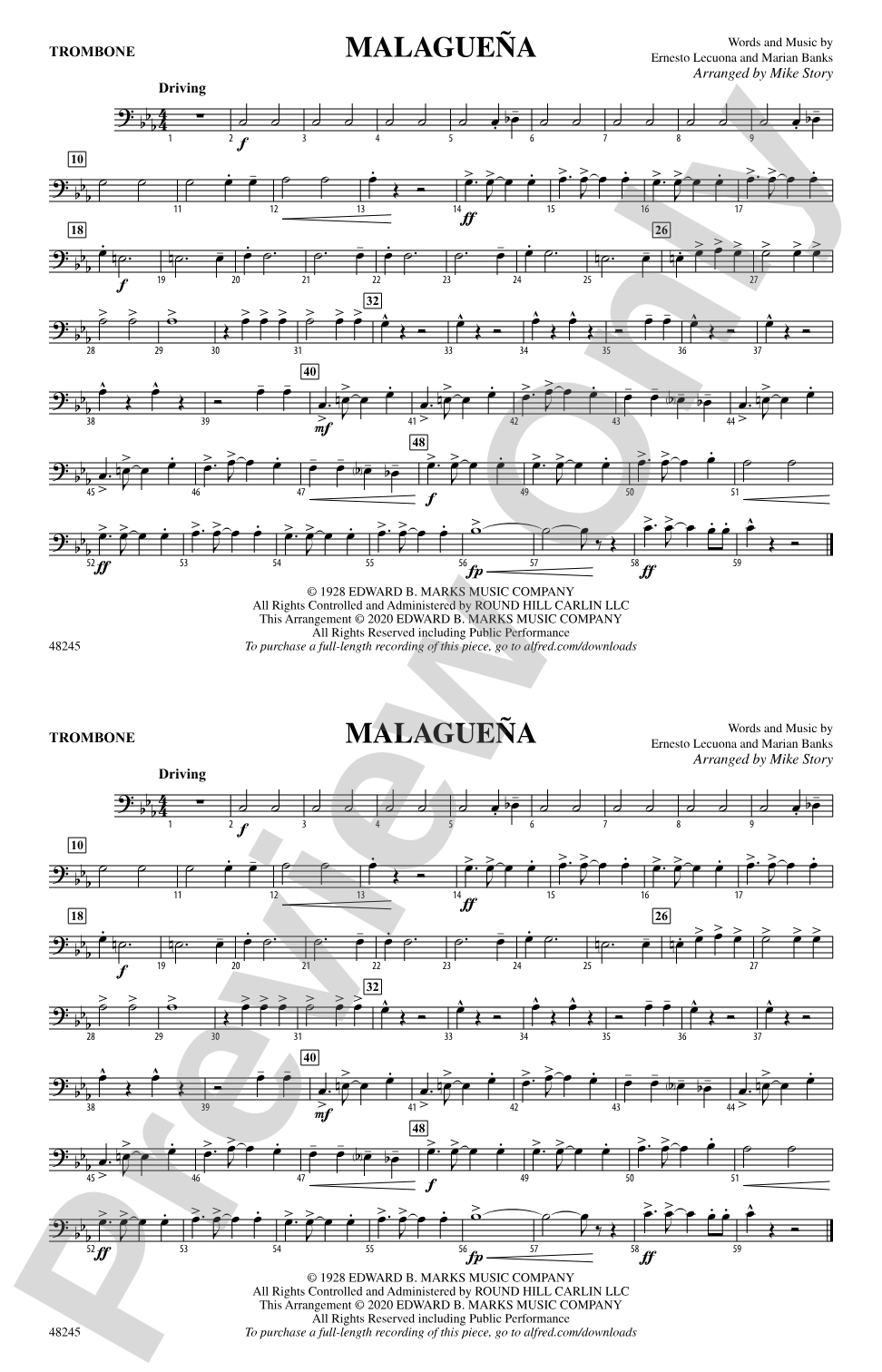 Malagueña: 1st Trombone