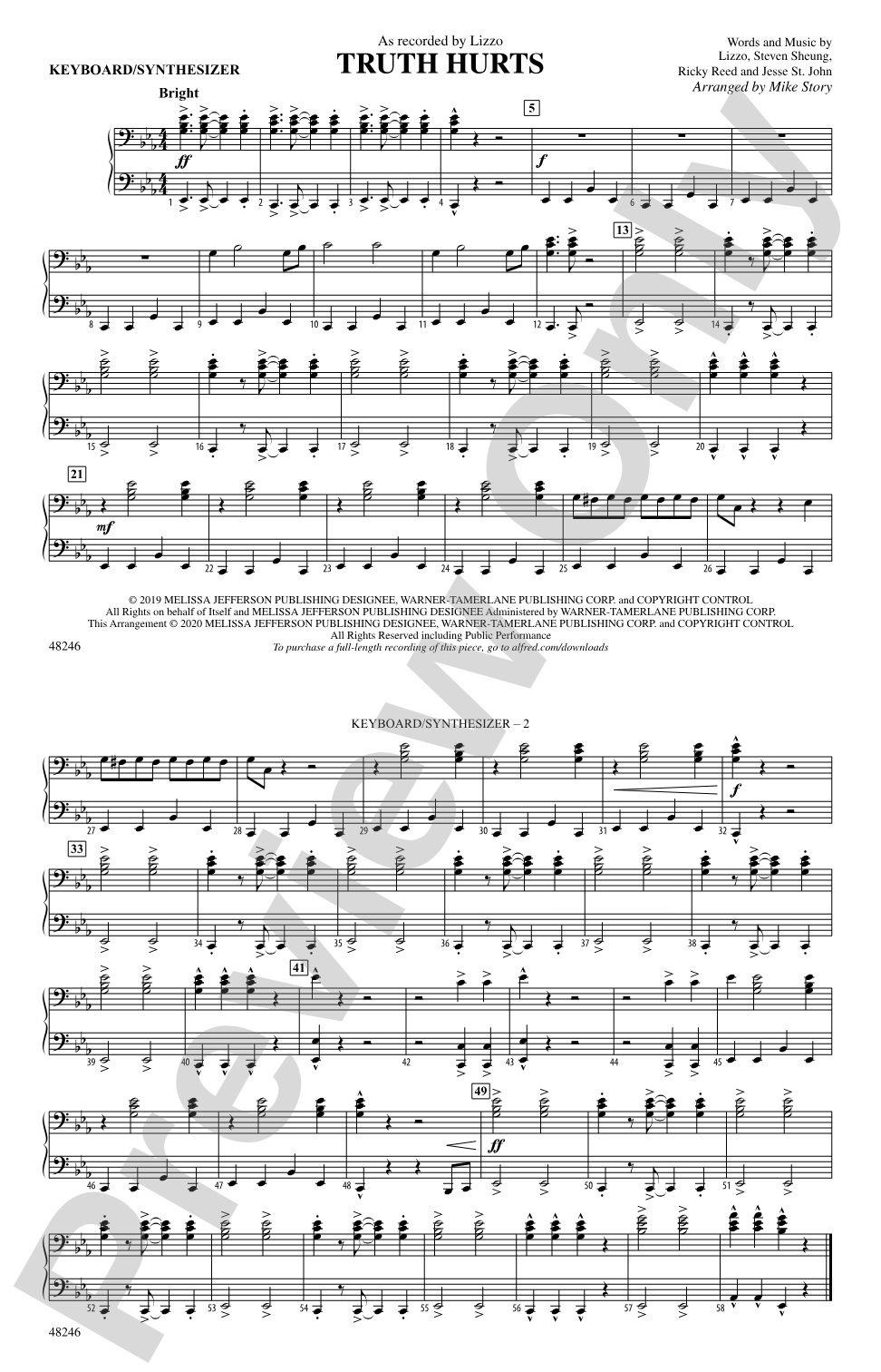 Truth Hurts: Piano Accompaniment
