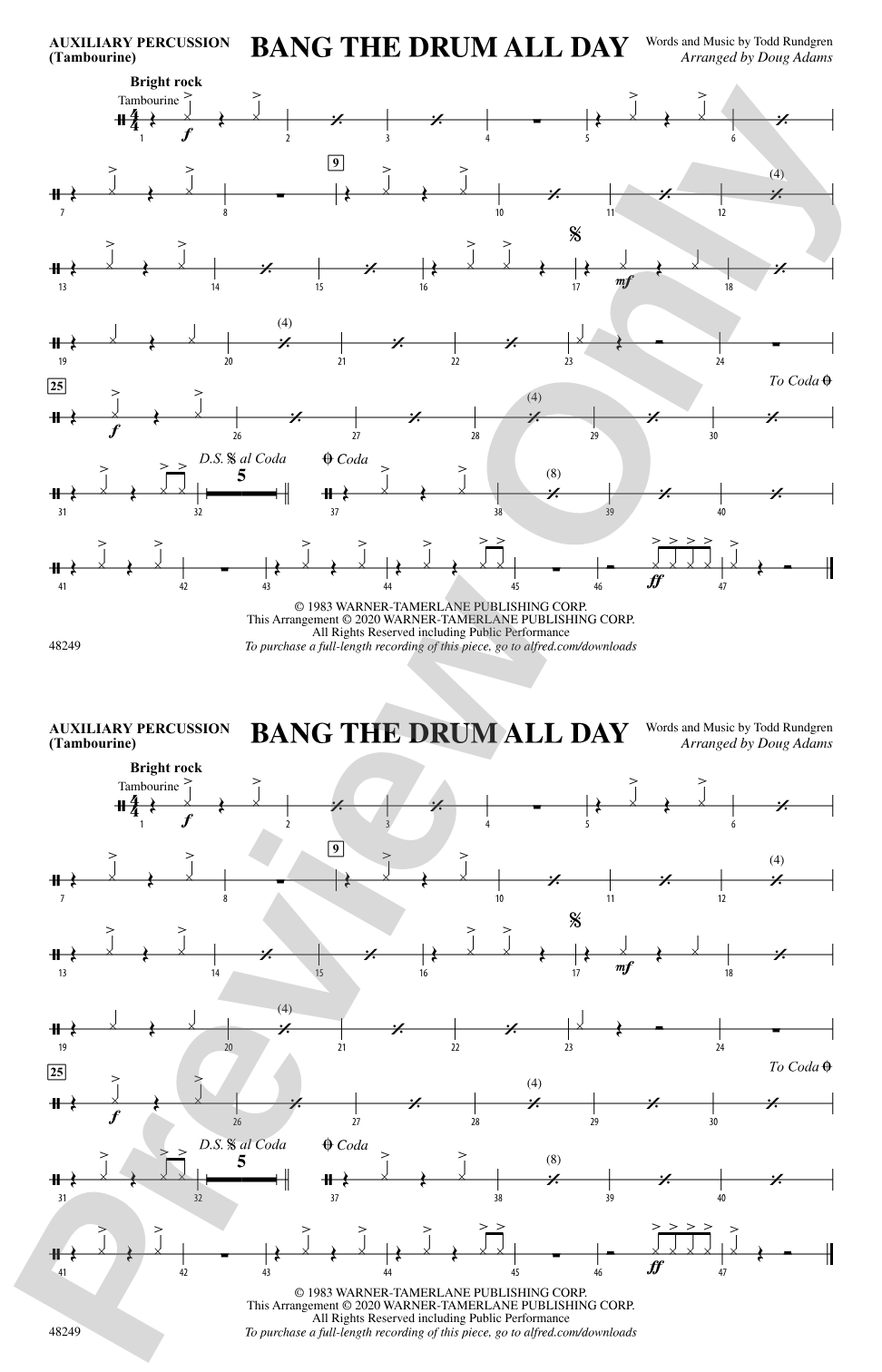 Bang the Drum All Day: Auxiliary Percussion