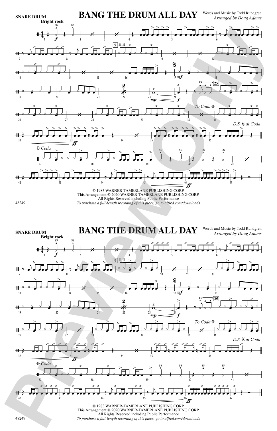 Bang the Drum All Day: Snare Drum