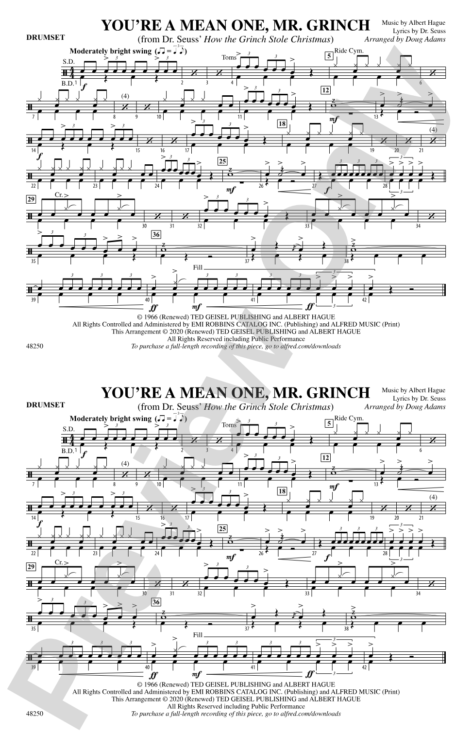 You're a Mean One, Mr. Grinch: Drums