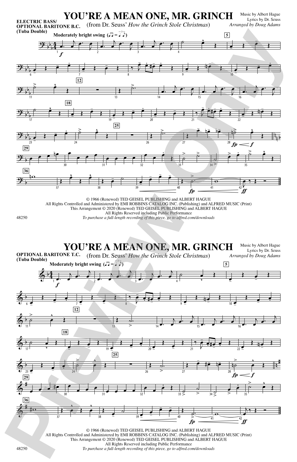 You're a Mean One, Mr. Grinch: Electric Bass
