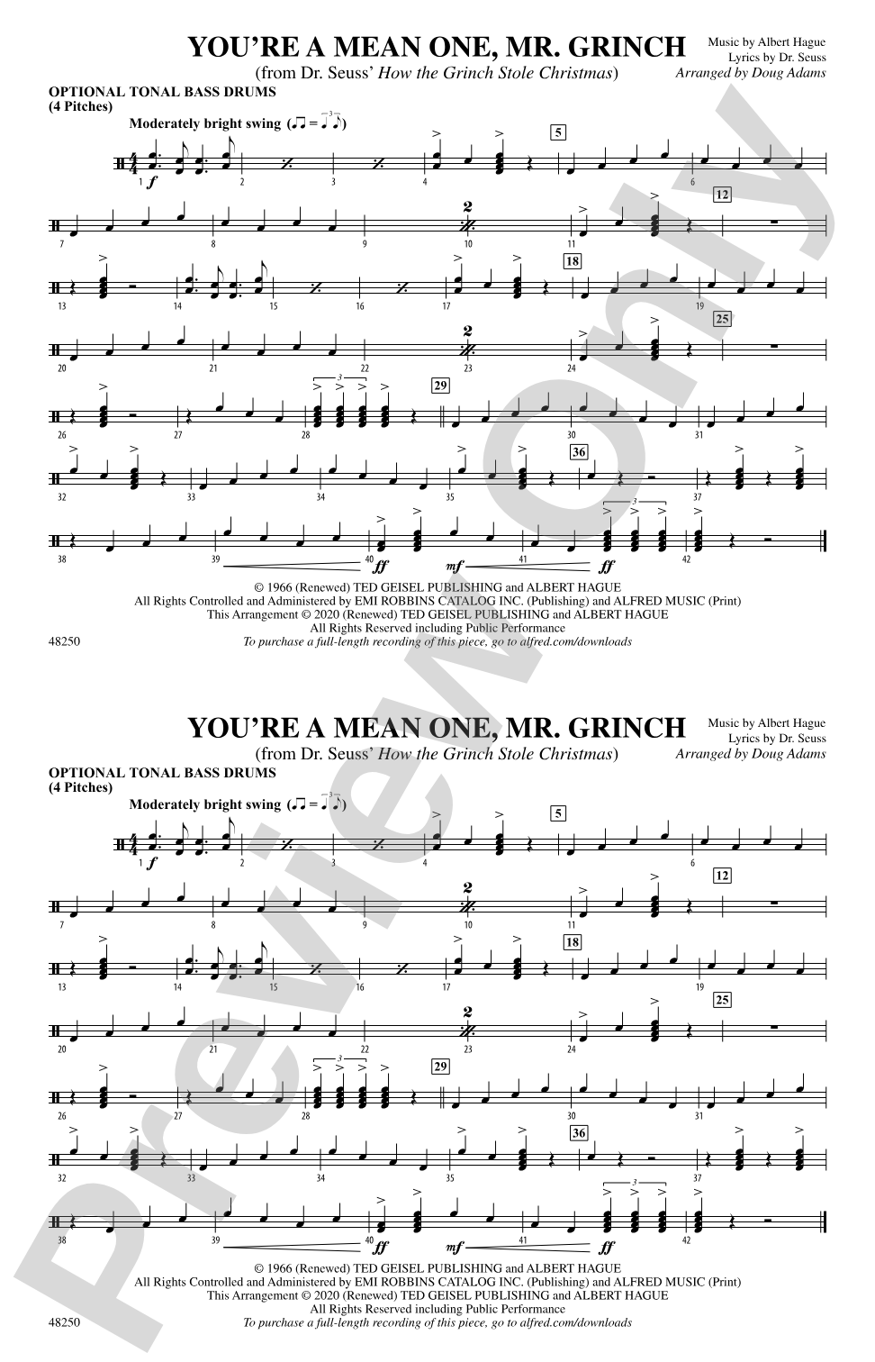 You're a Mean One, Mr. Grinch: Tonal Bass Drum