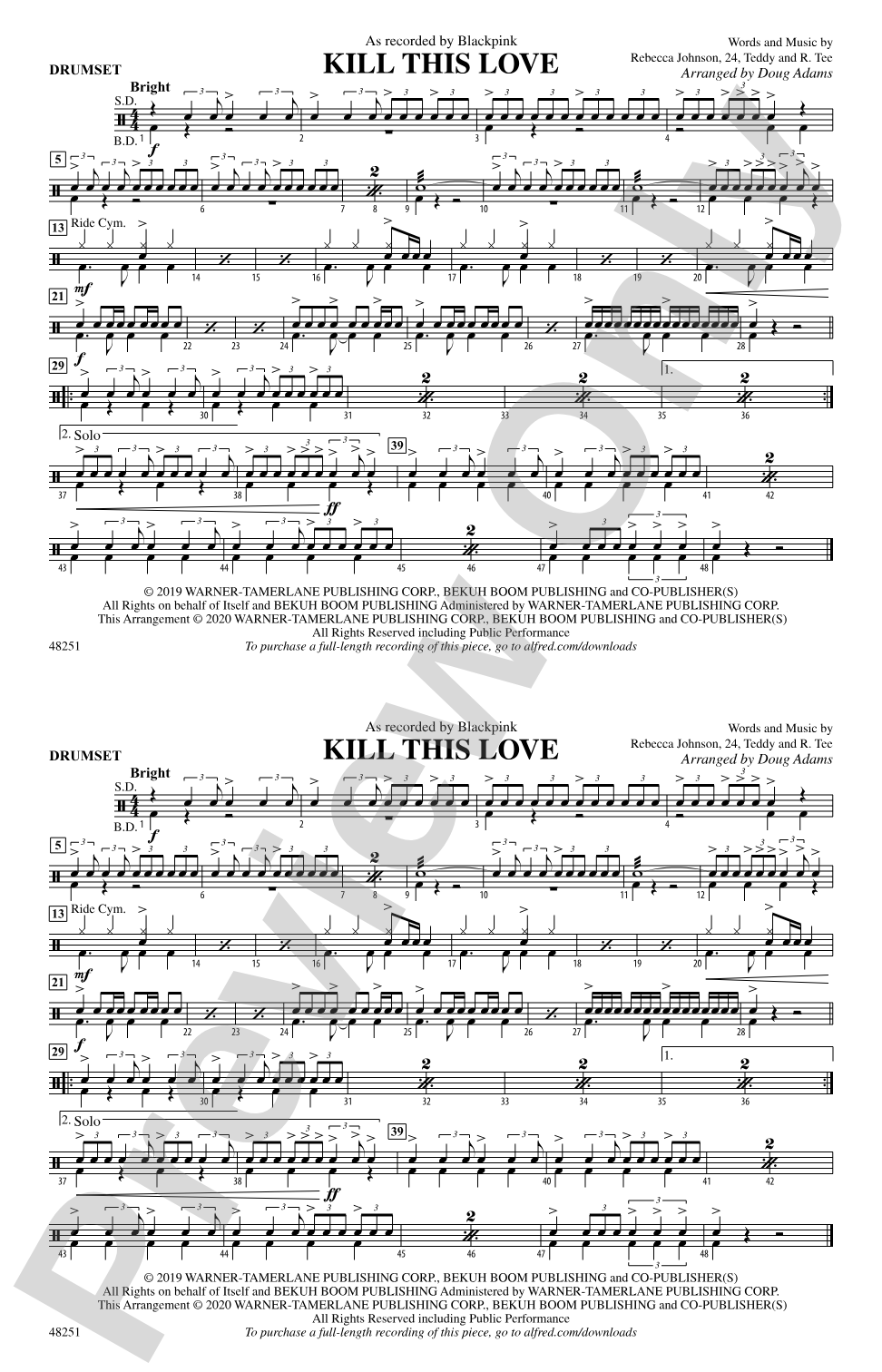Kill This Love: Drums