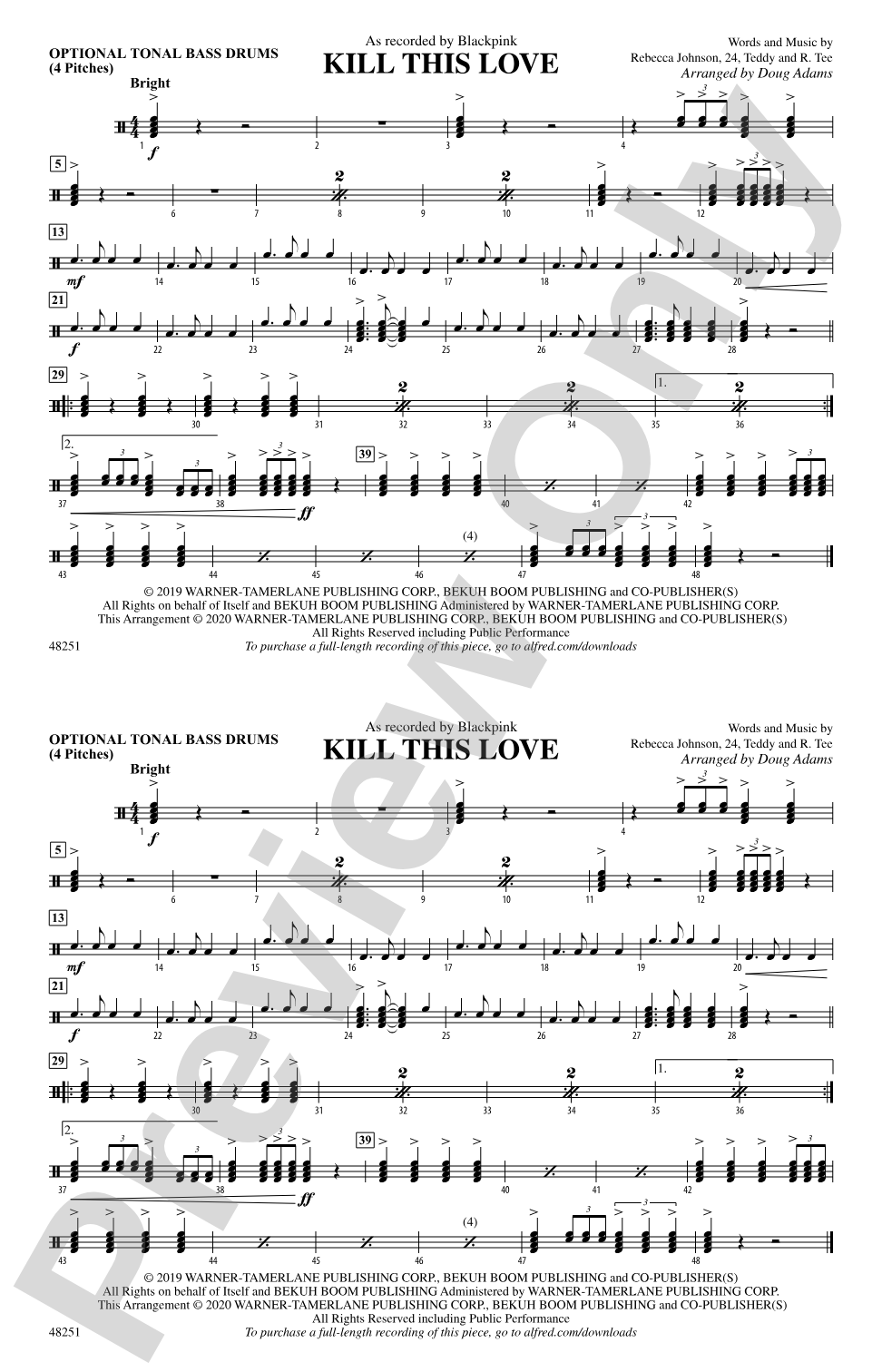 Kill This Love: Tonal Bass Drum