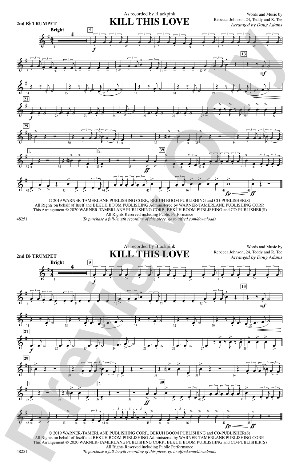 Kill This Love: 2nd B-flat Trumpet