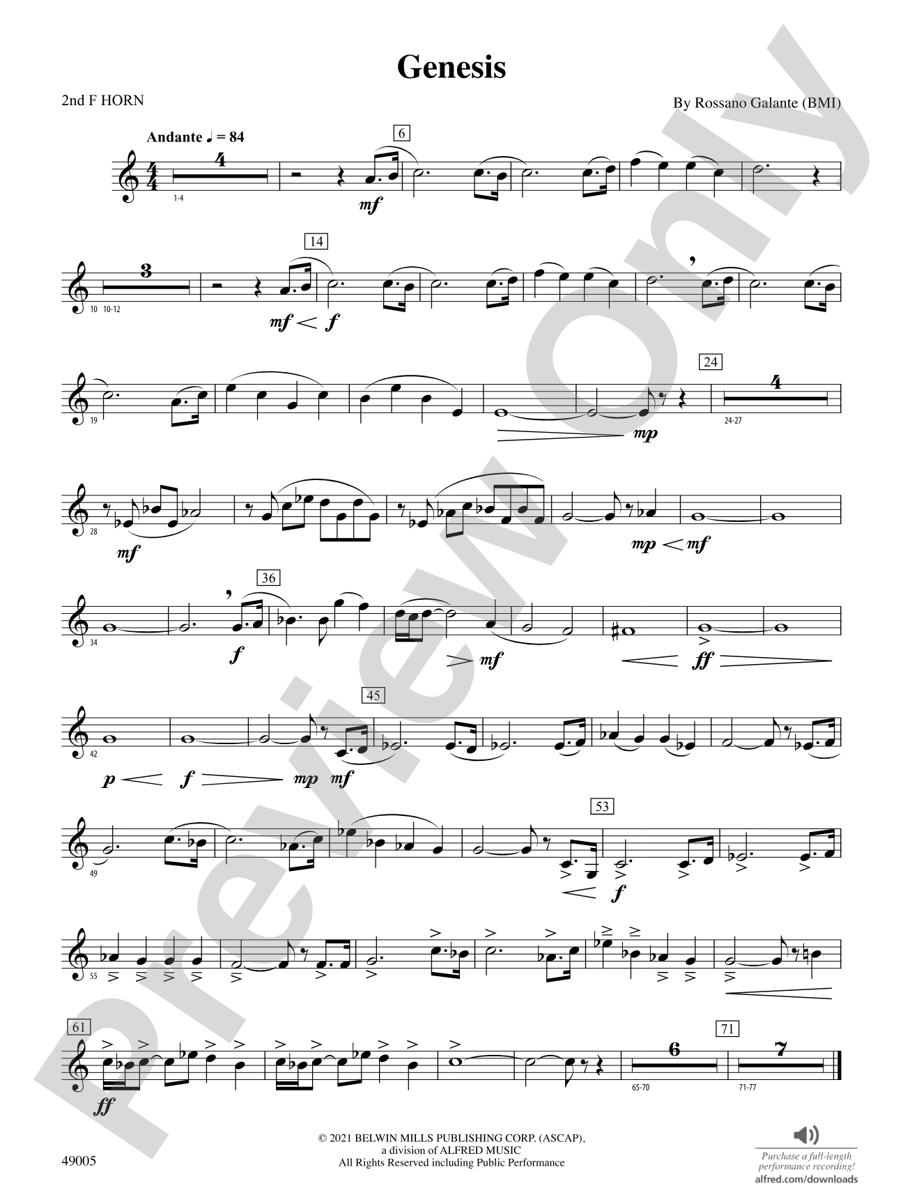 Genesis: 2nd F Horn