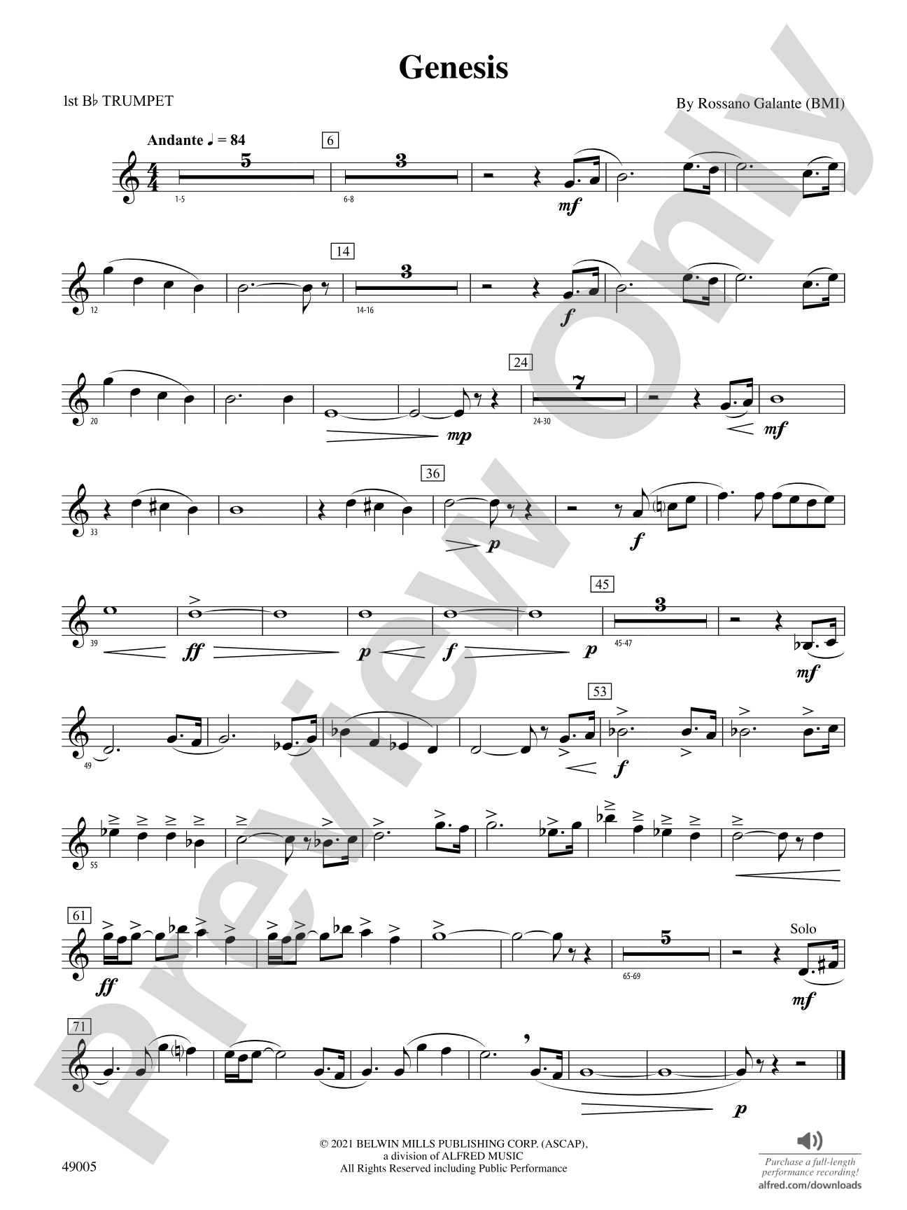 Genesis: 1st B-flat Trumpet
