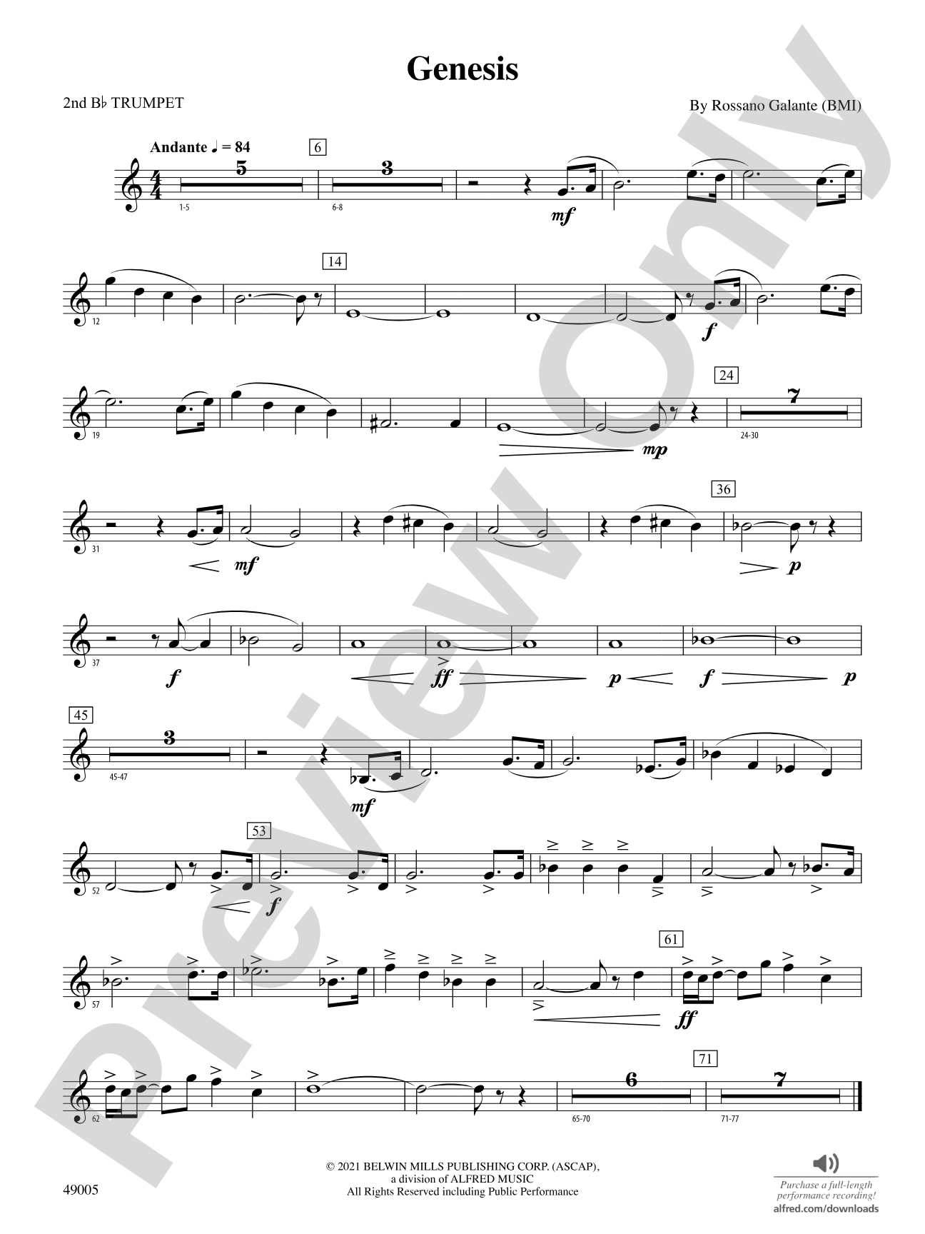 Genesis: 2nd B-flat Trumpet