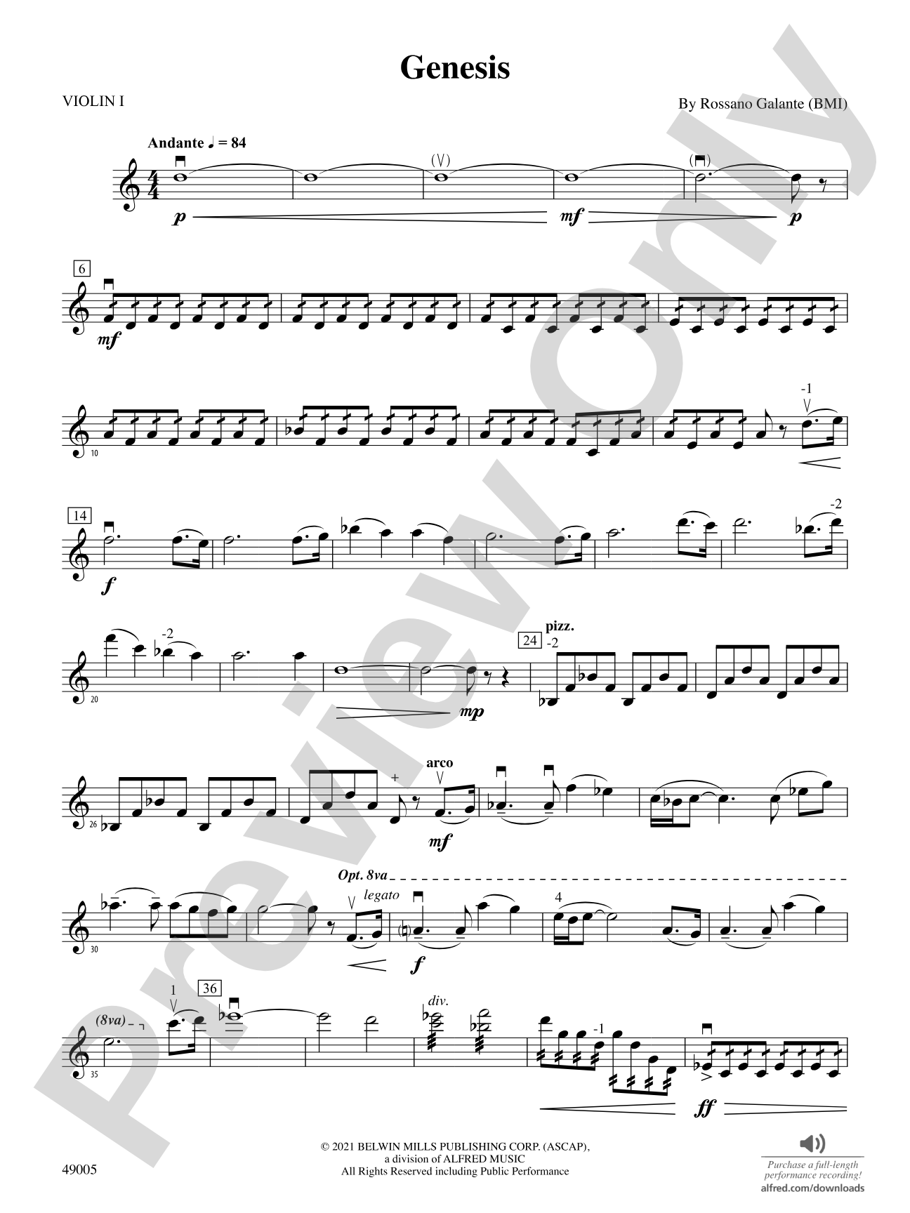 Genesis: 1st Violin