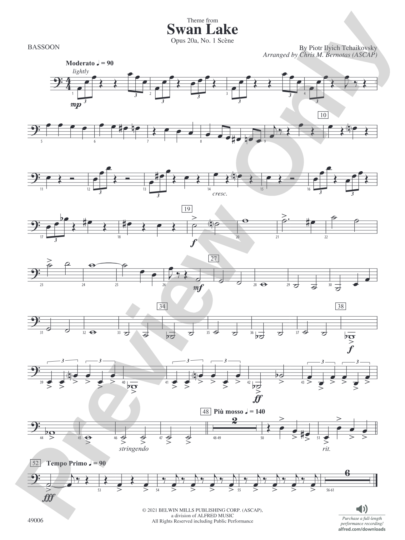 Theme from Swan Lake: Bassoon