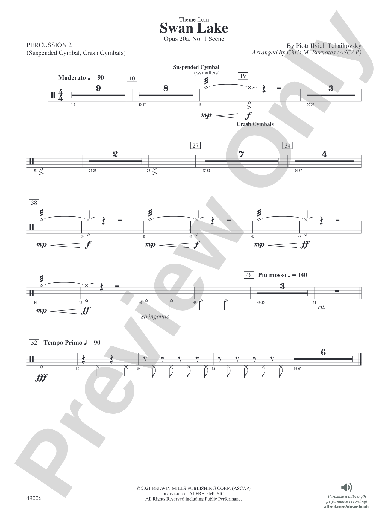 Theme from Swan Lake: 2nd Percussion
