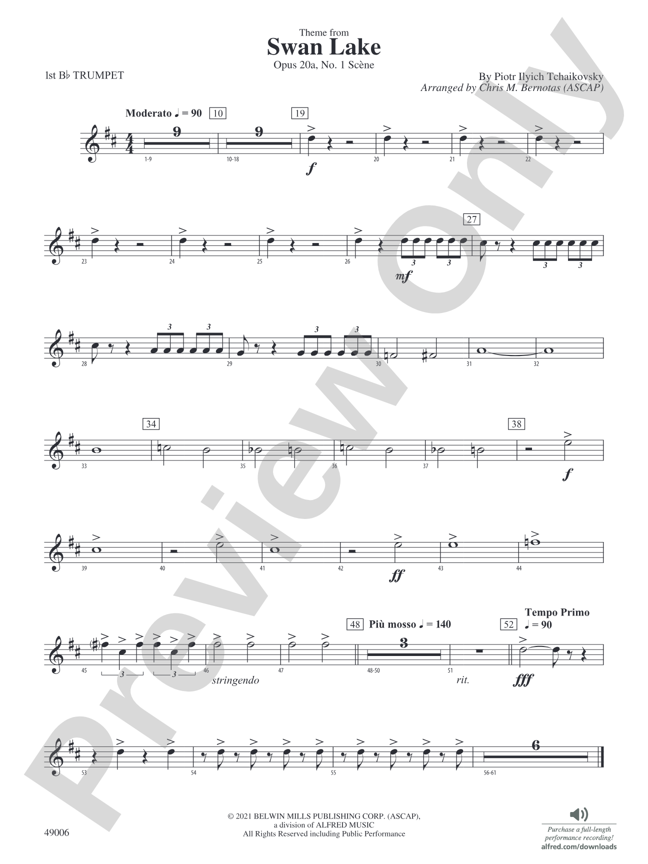 Theme from Swan Lake: 1st B-flat Trumpet