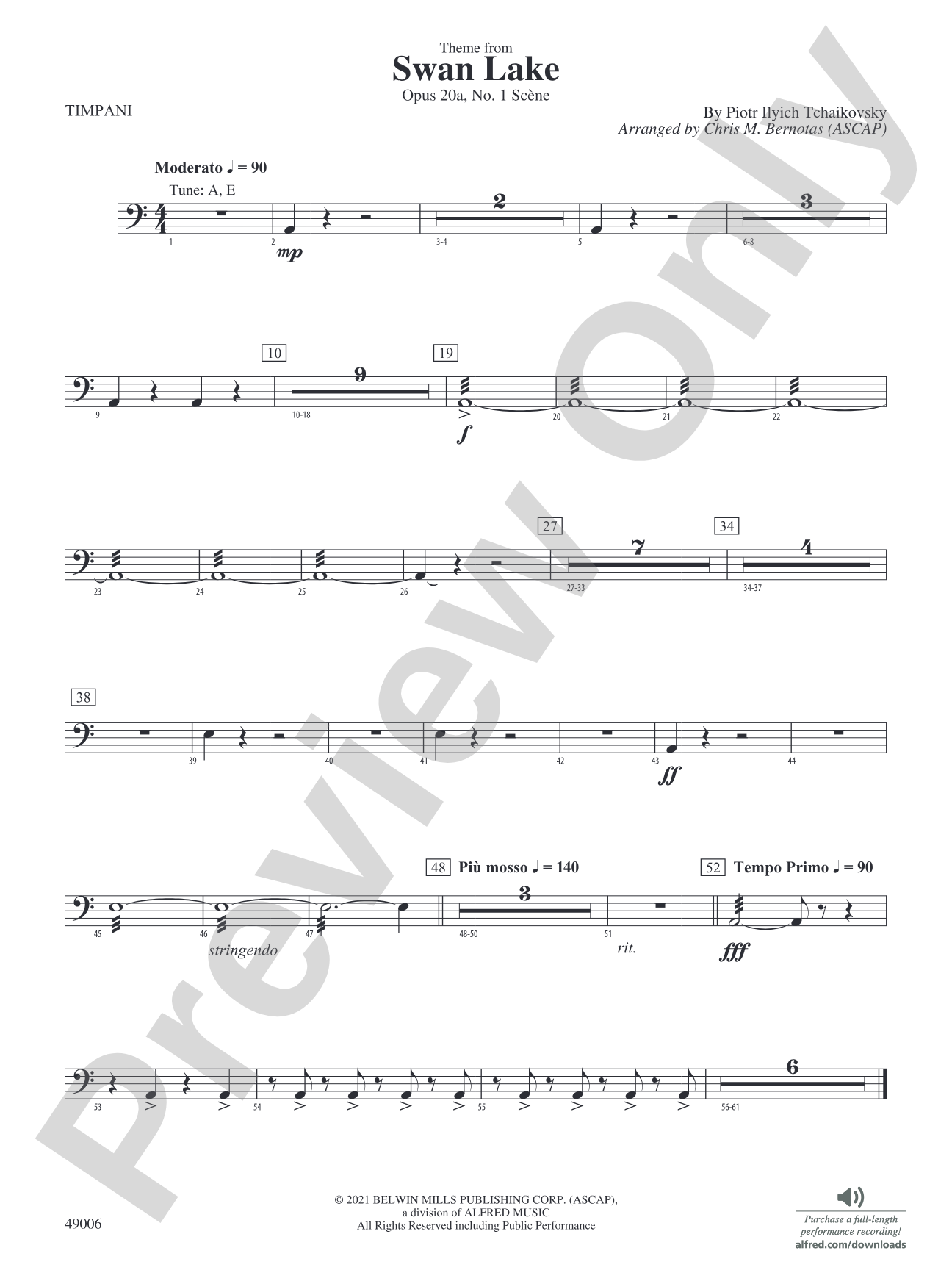 Theme from Swan Lake: Timpani