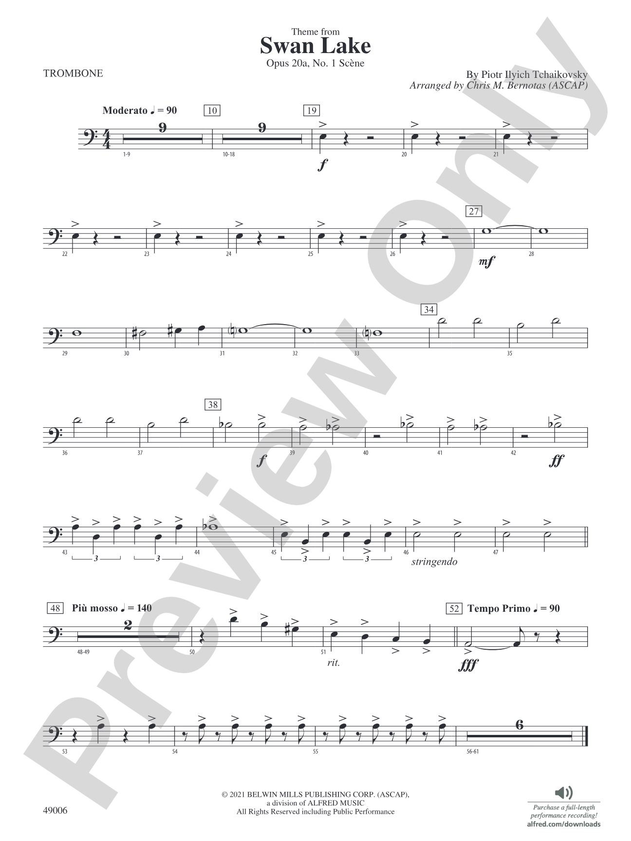 Theme from Swan Lake: 1st Trombone
