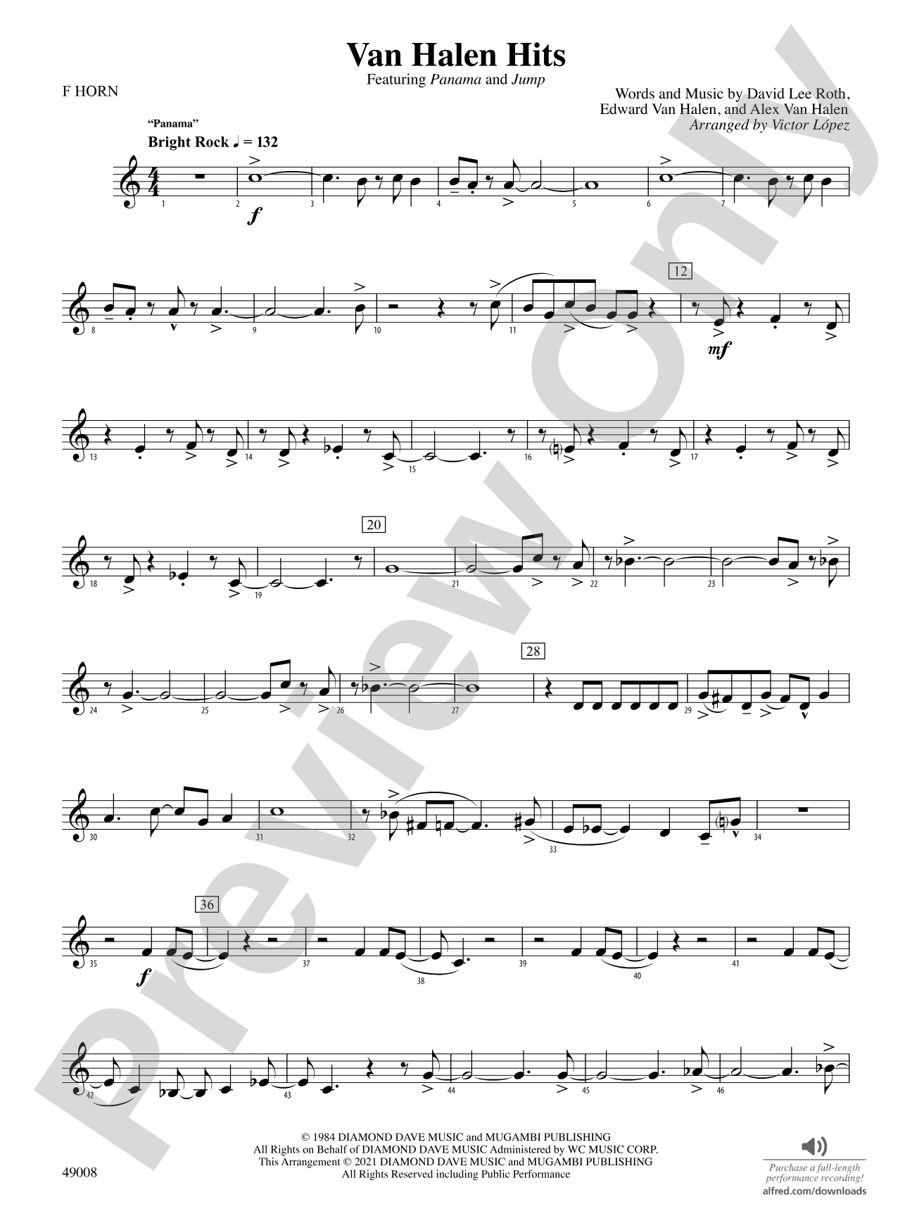 Van Halen Hits: 1st F Horn
