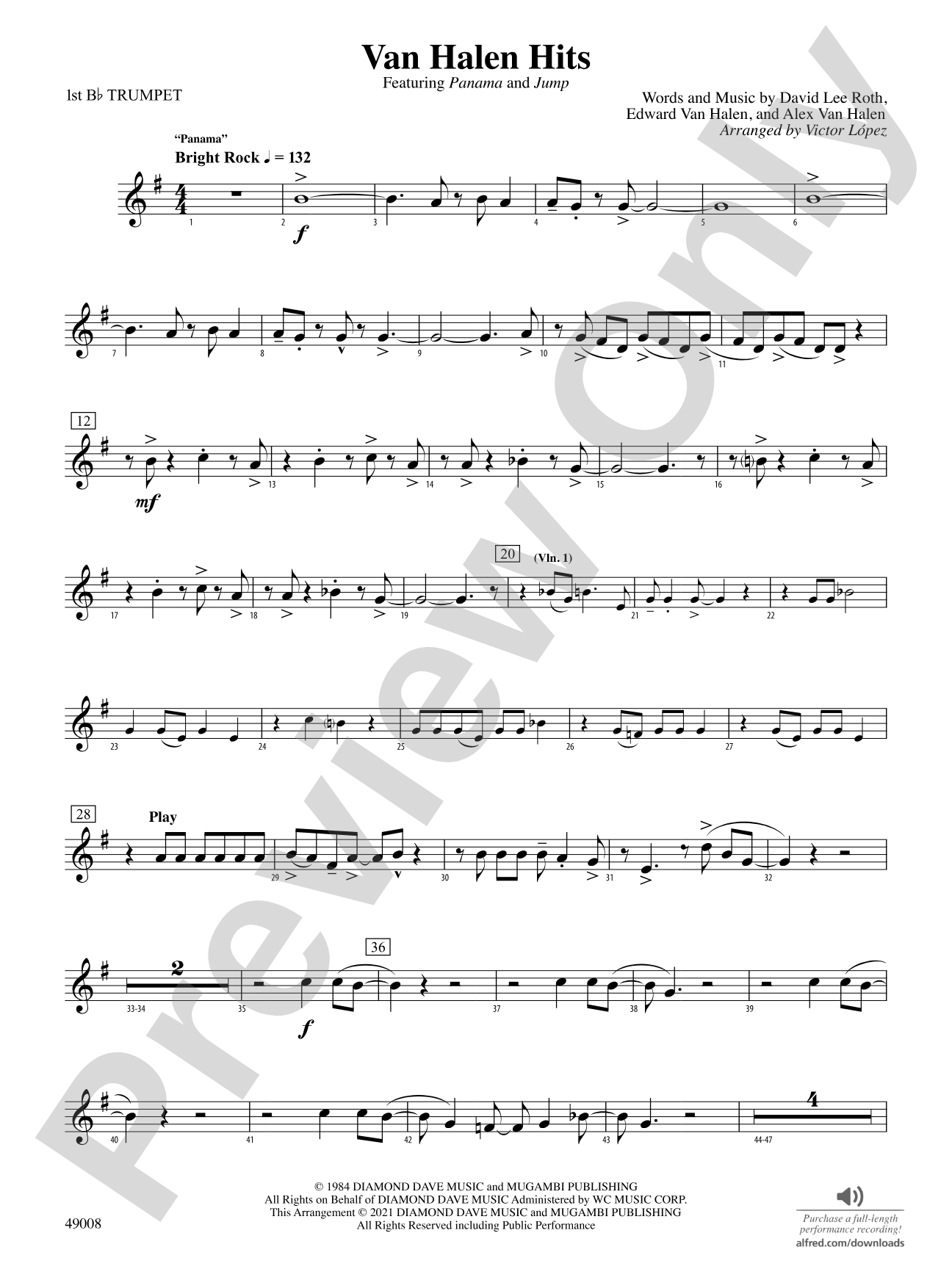 Van Halen Hits: 1st B-flat Trumpet