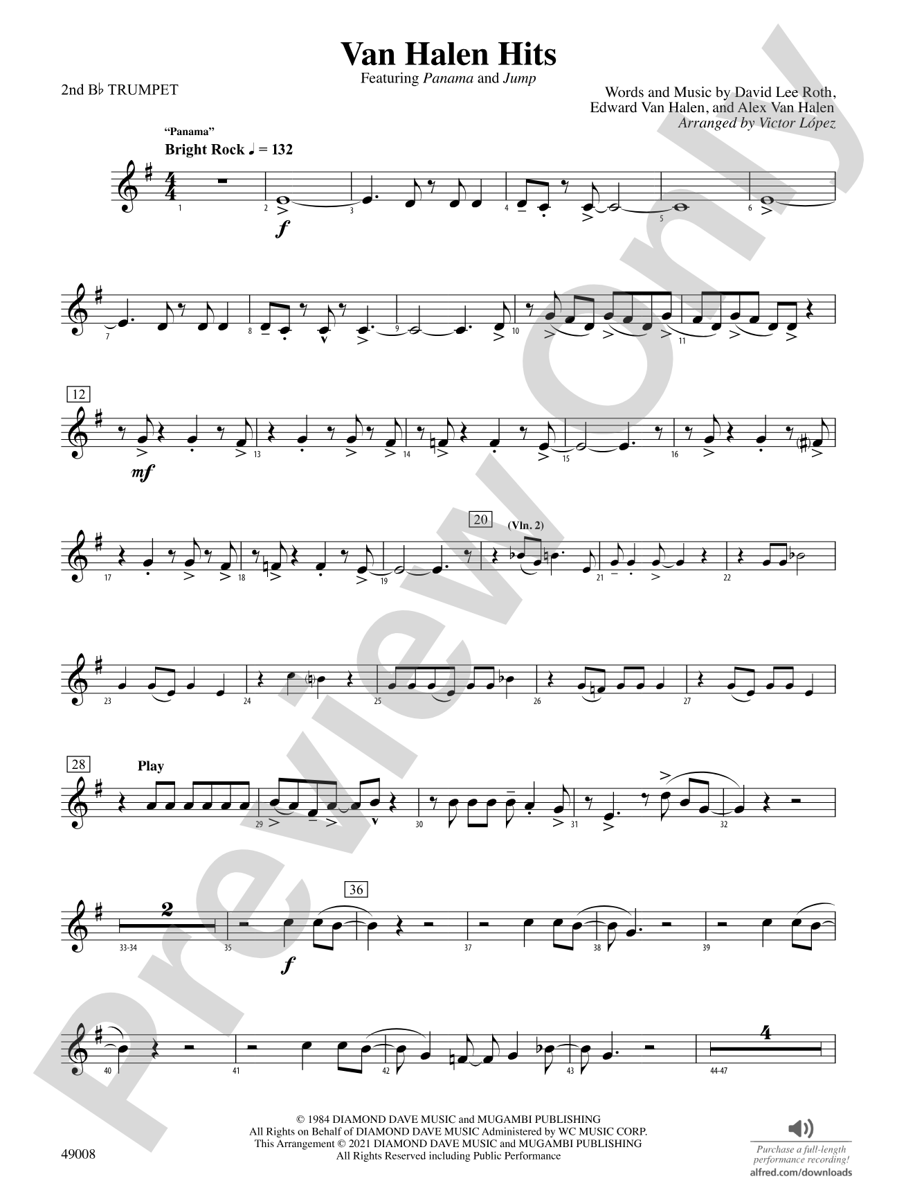 Van Halen Hits: 2nd B-flat Trumpet