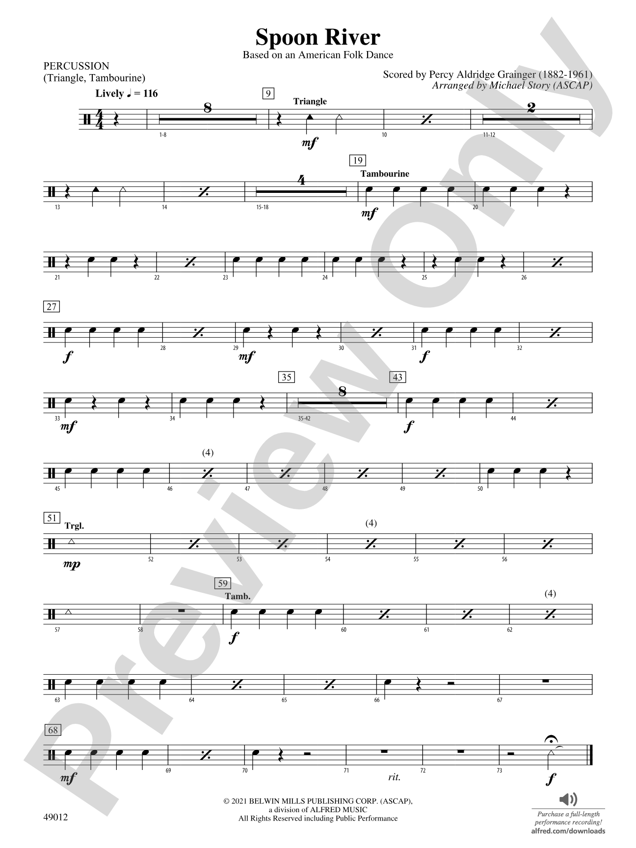 Spoon River: 1st Percussion