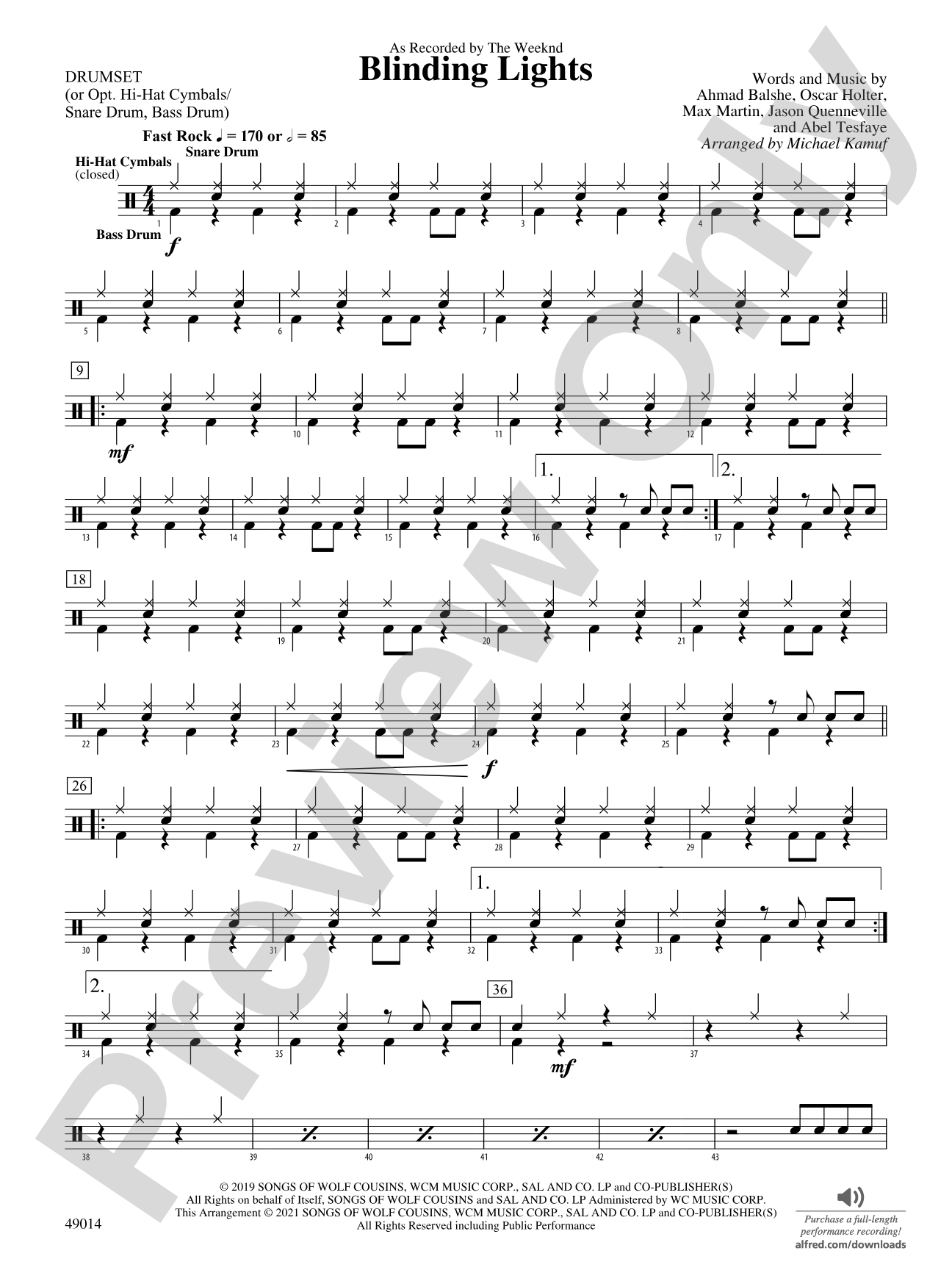 Blinding Lights: Drums