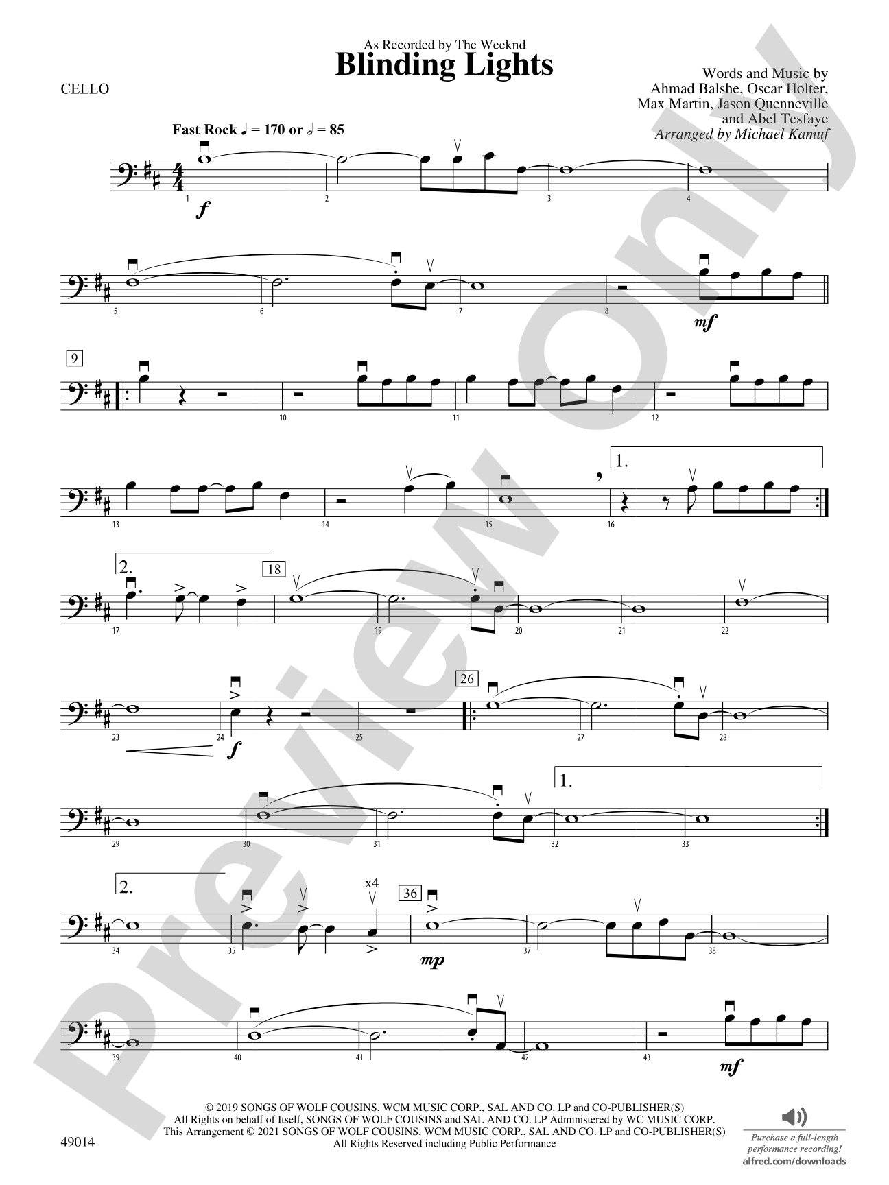 Blinding Lights: Cello