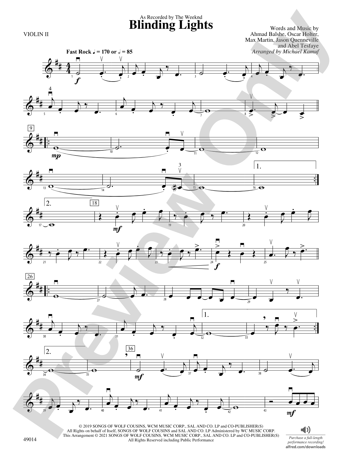 Blinding Lights: 2nd Violin