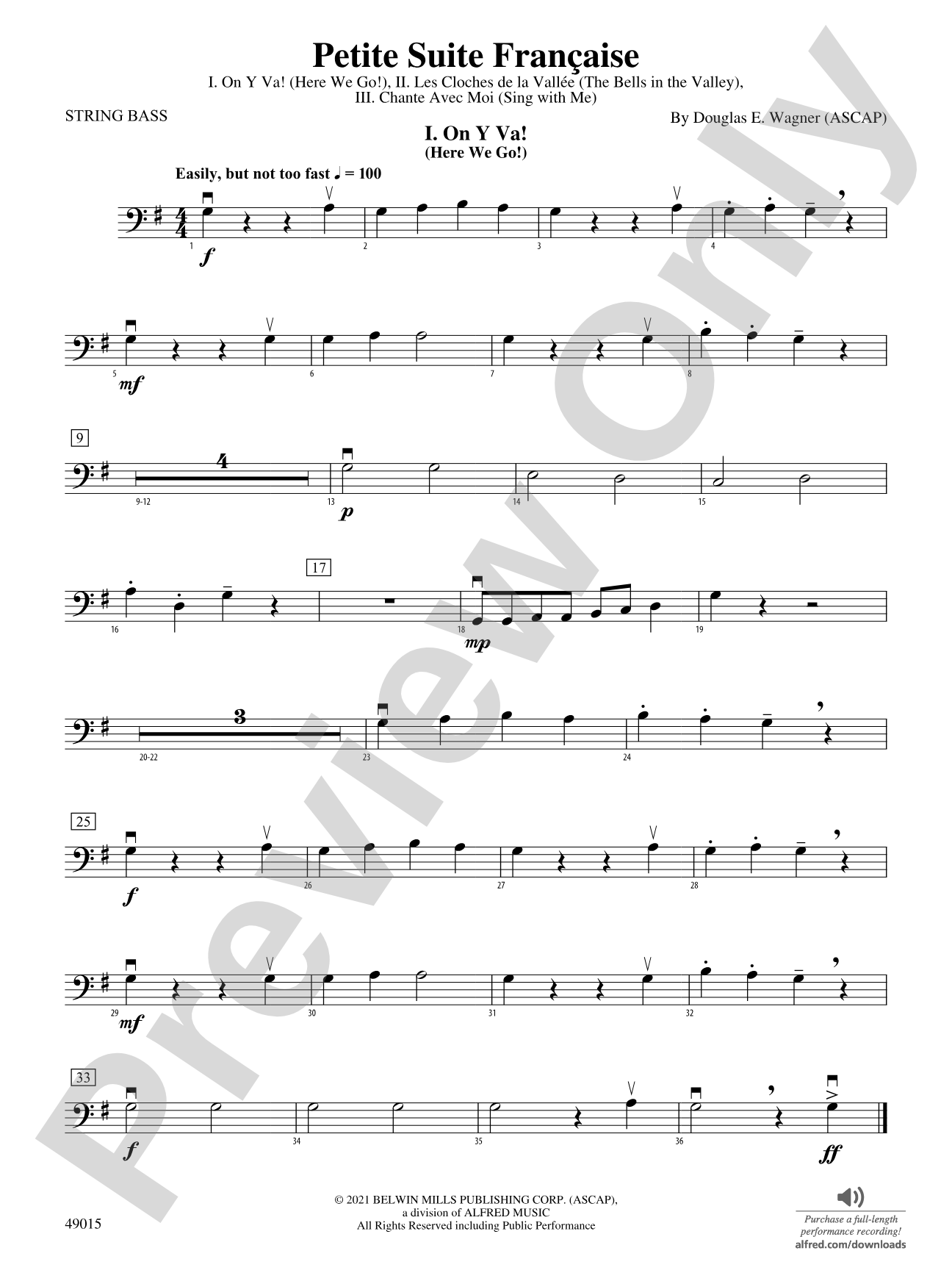 Petite Suite Française: String Bass
