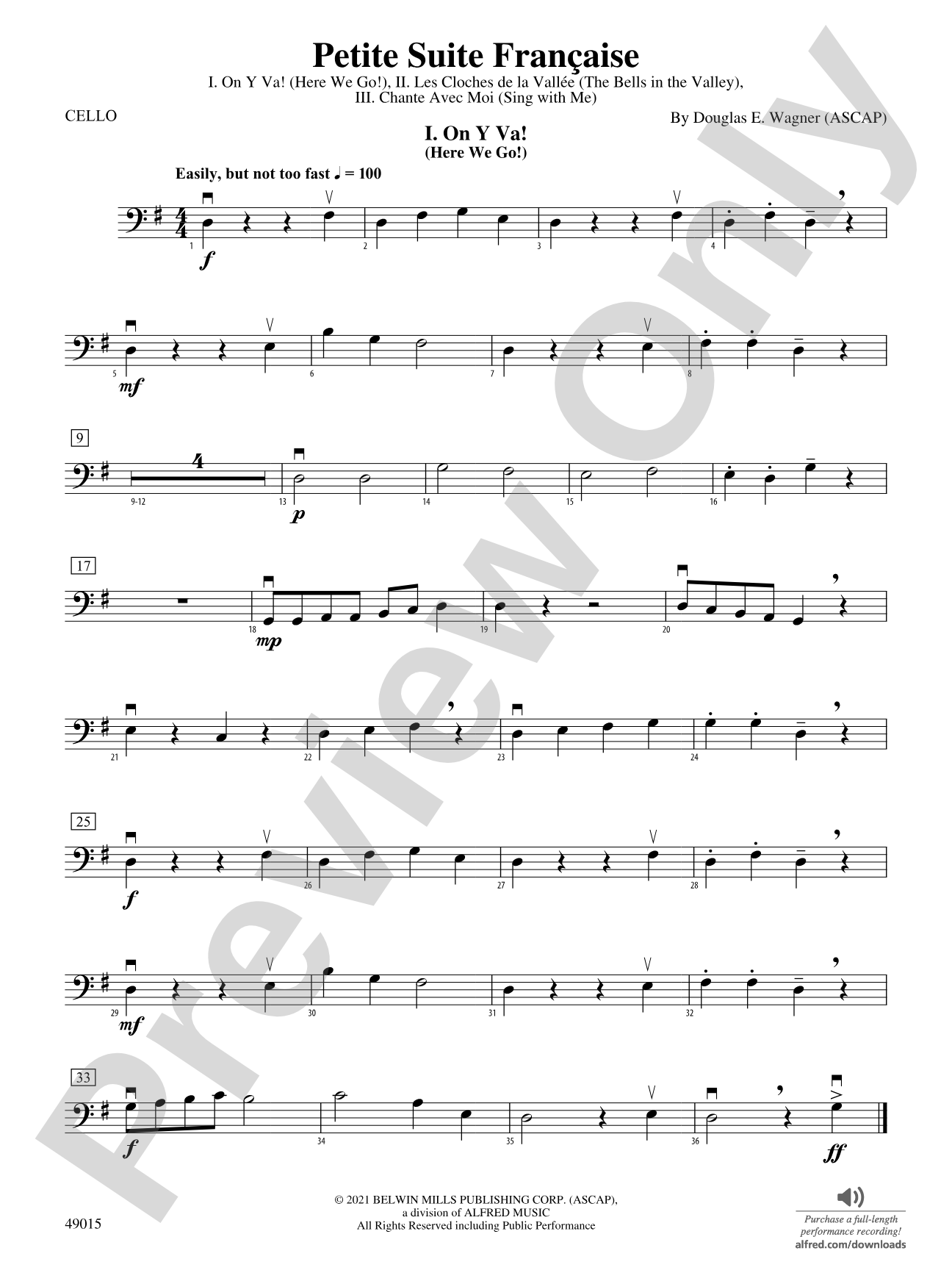 Petite Suite Française: Cello