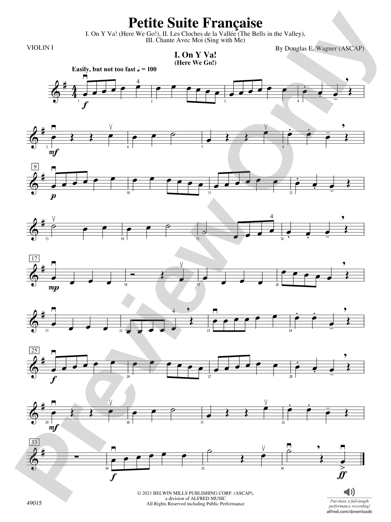 Petite Suite Française: 1st Violin