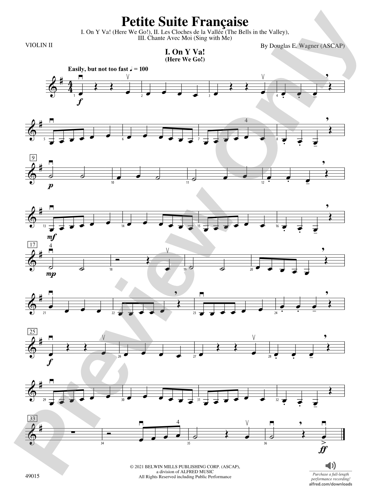 Petite Suite Française: 2nd Violin