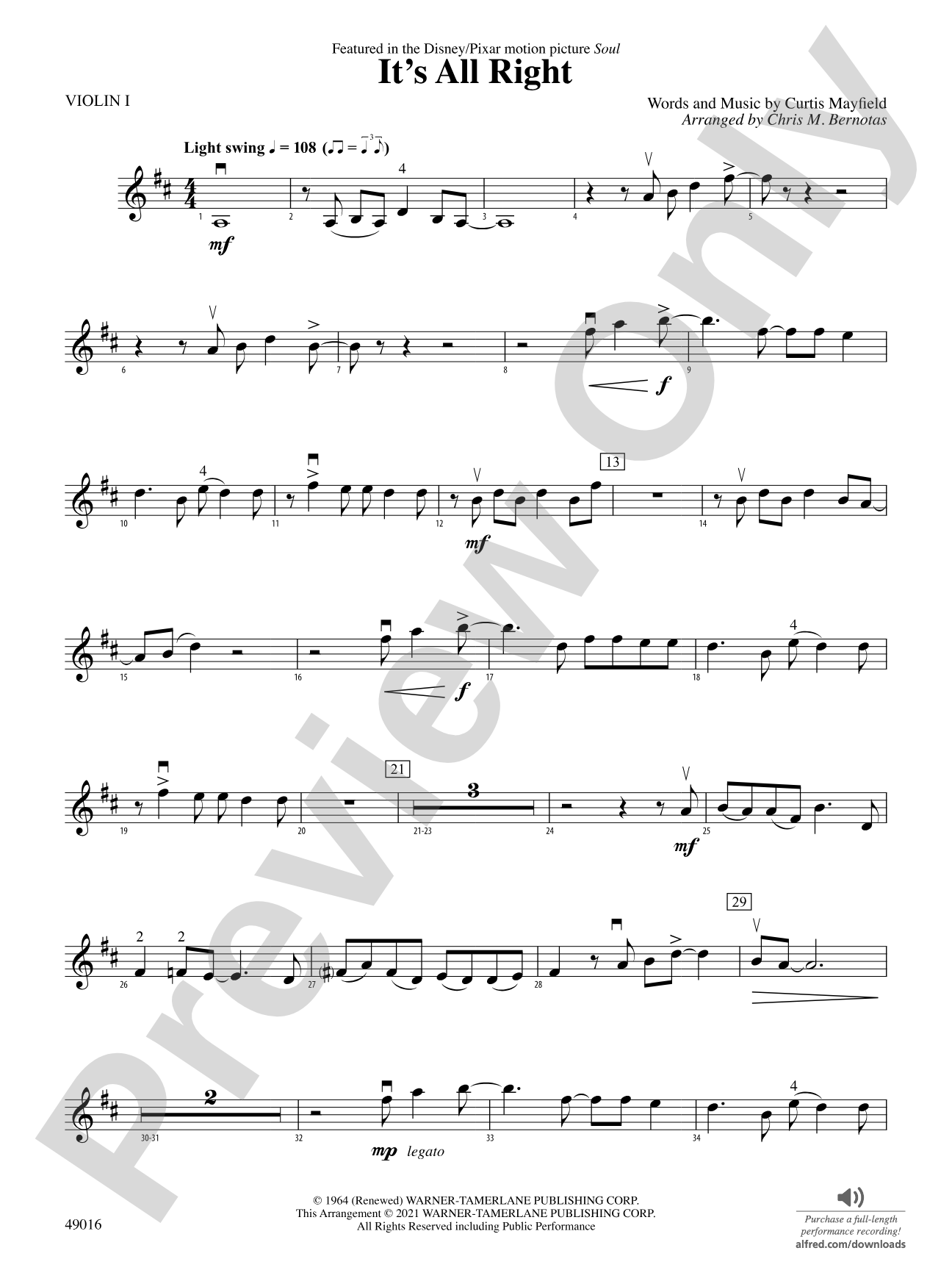 It's All Right: 1st Violin