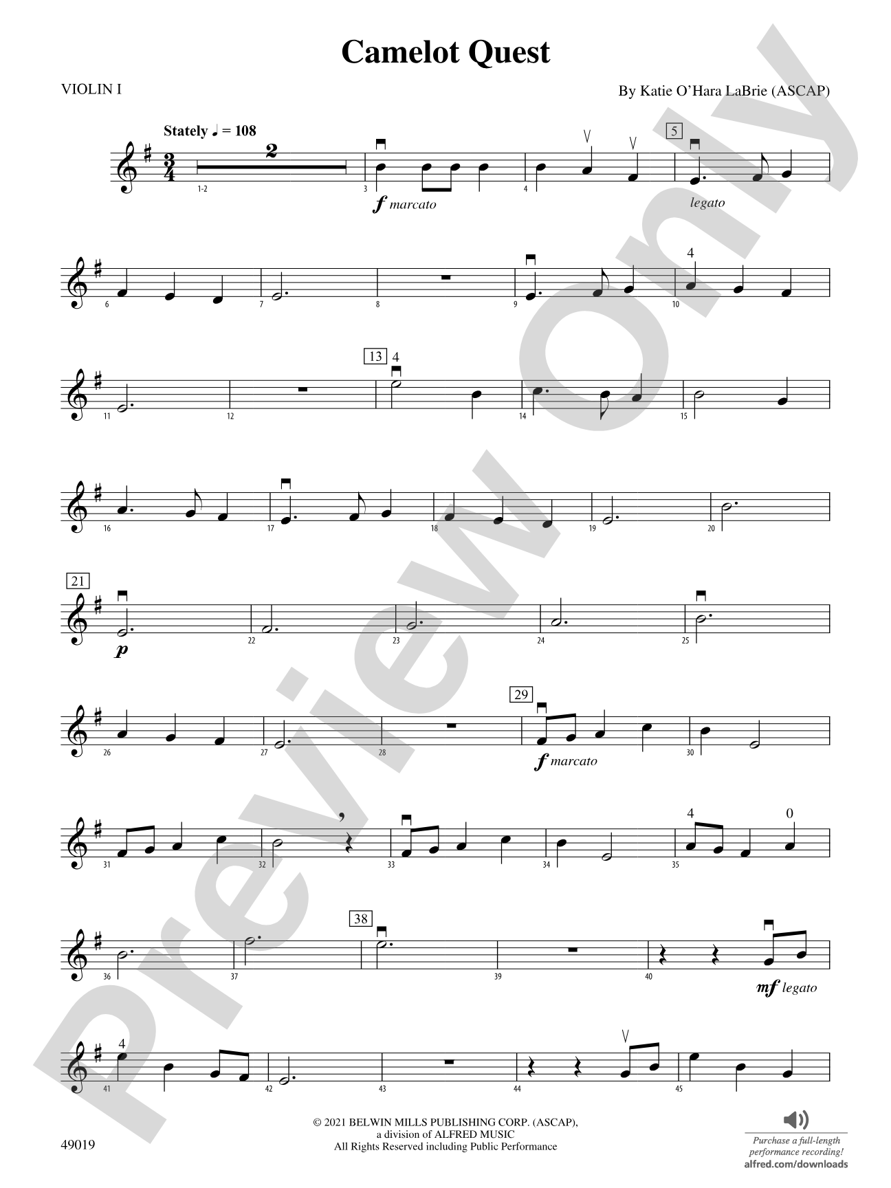 Camelot Quest: 1st Violin