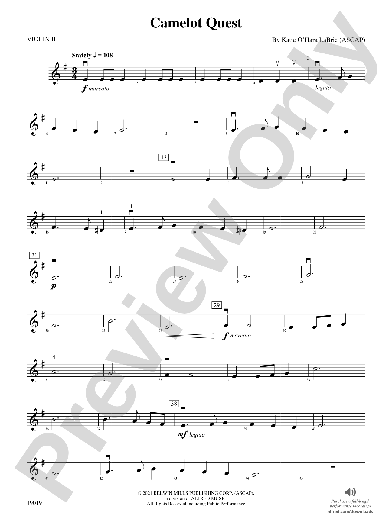 Camelot Quest: 2nd Violin