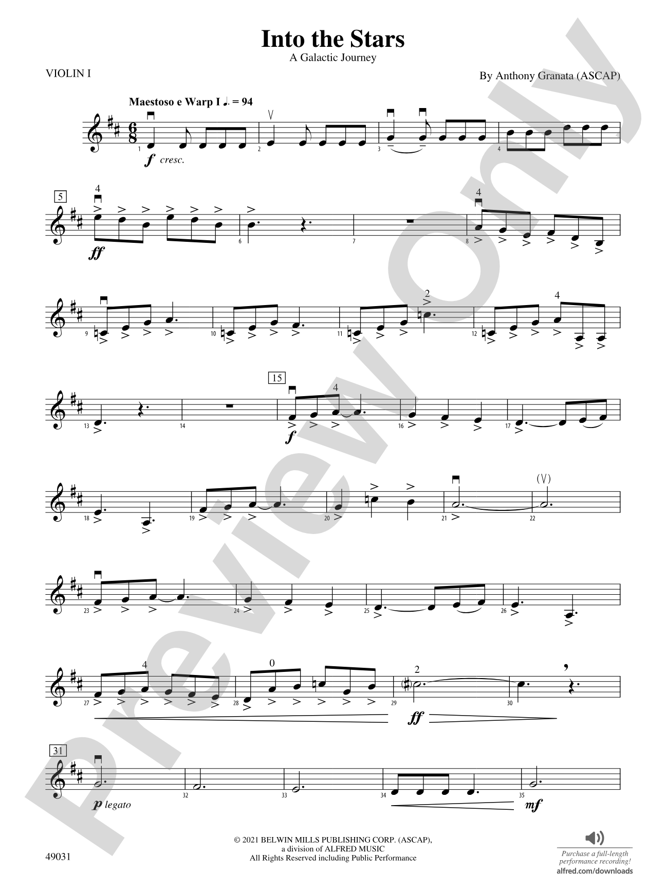 Into the Stars: 1st Violin