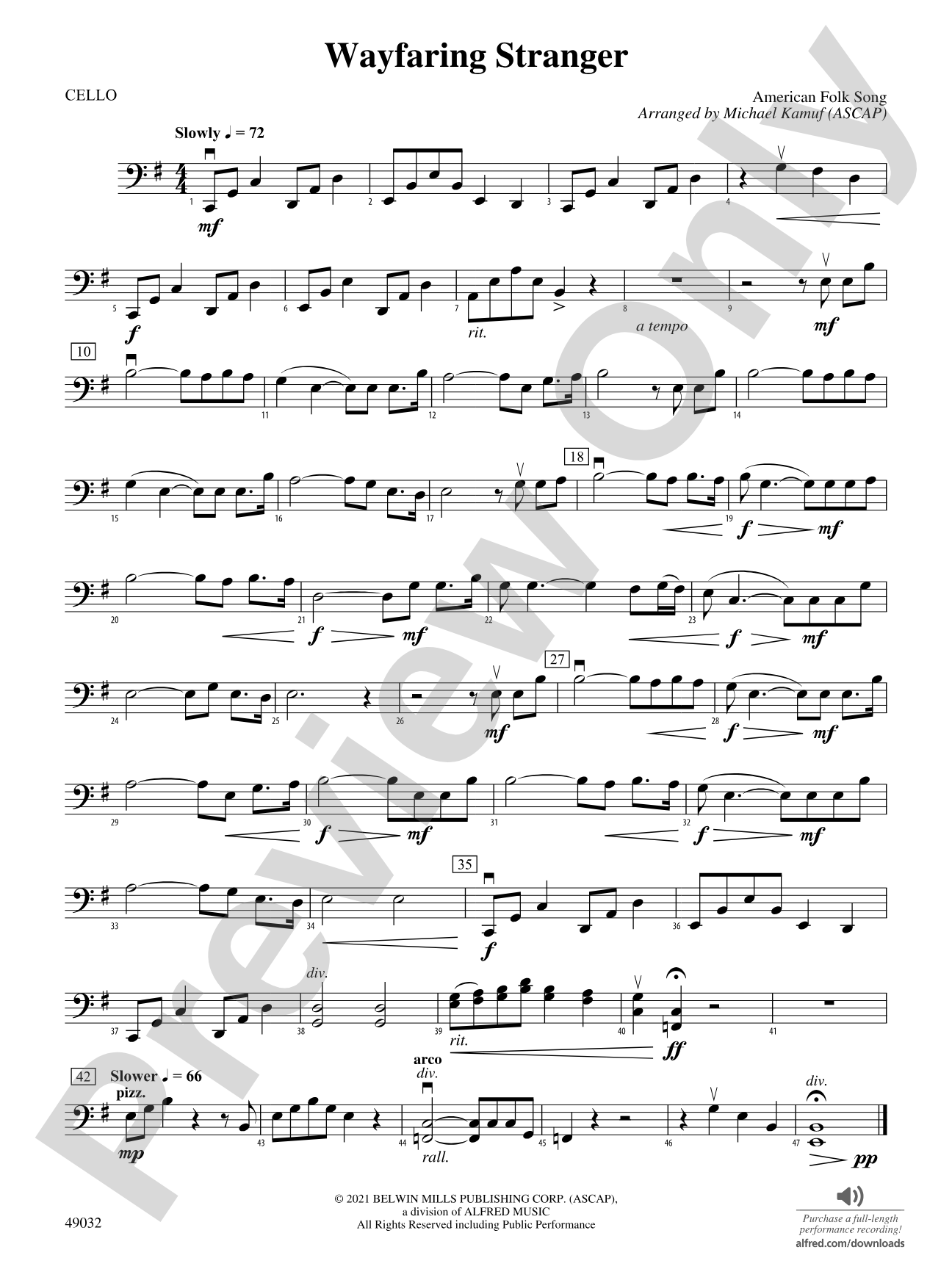 Wayfaring Stranger: Cello