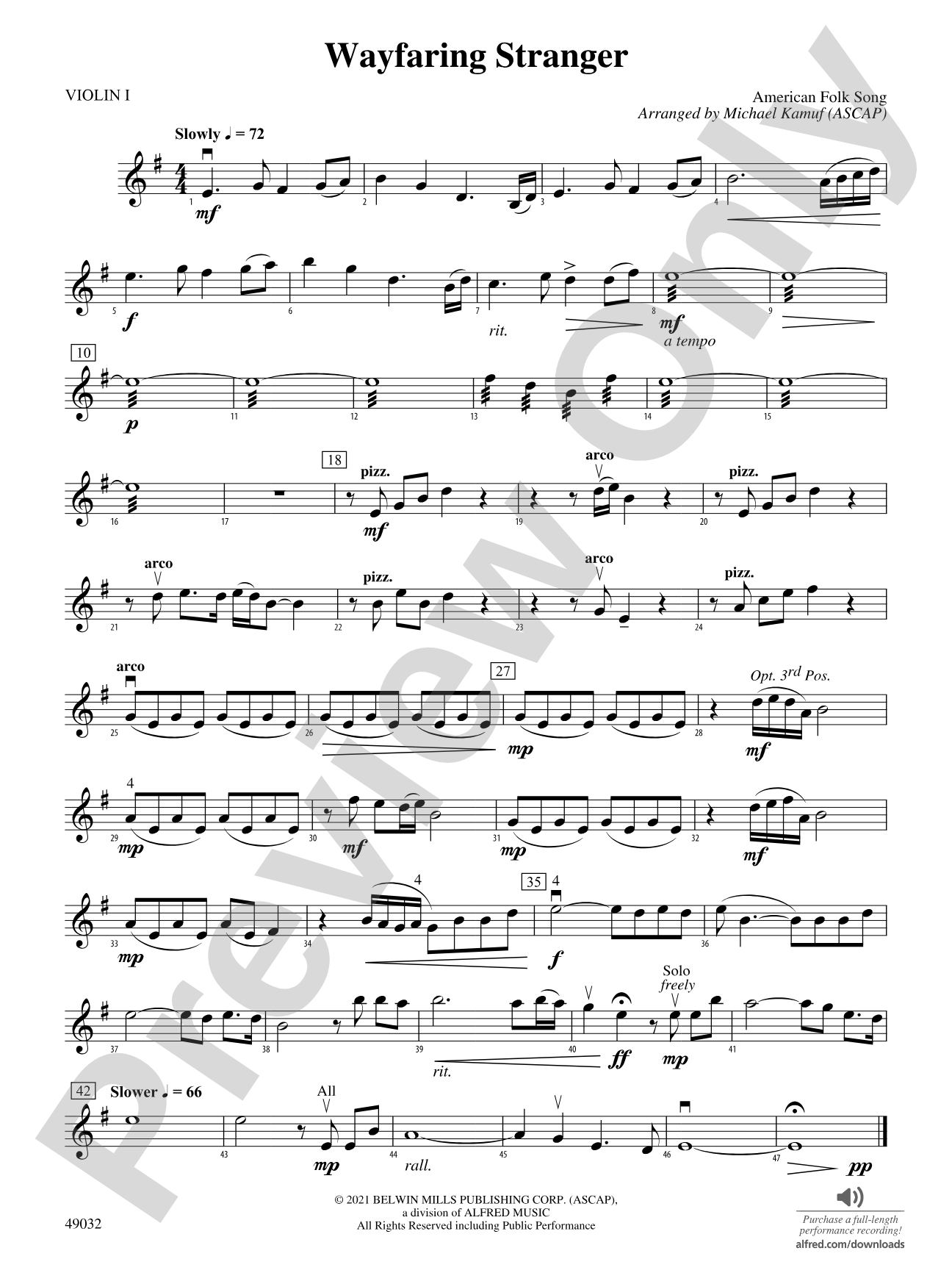 Wayfaring Stranger: 1st Violin