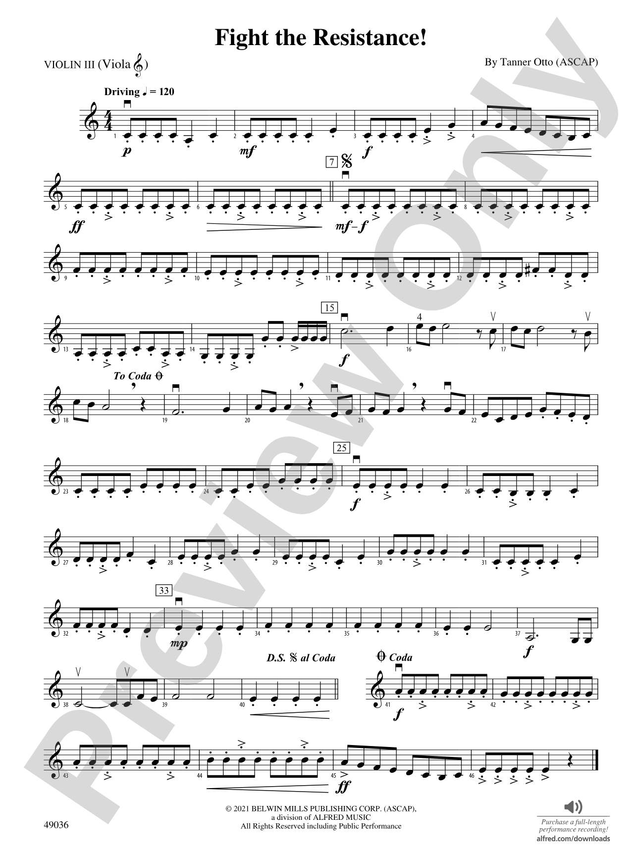 Fight the Resistance!: 3rd Violin (Viola [TC])