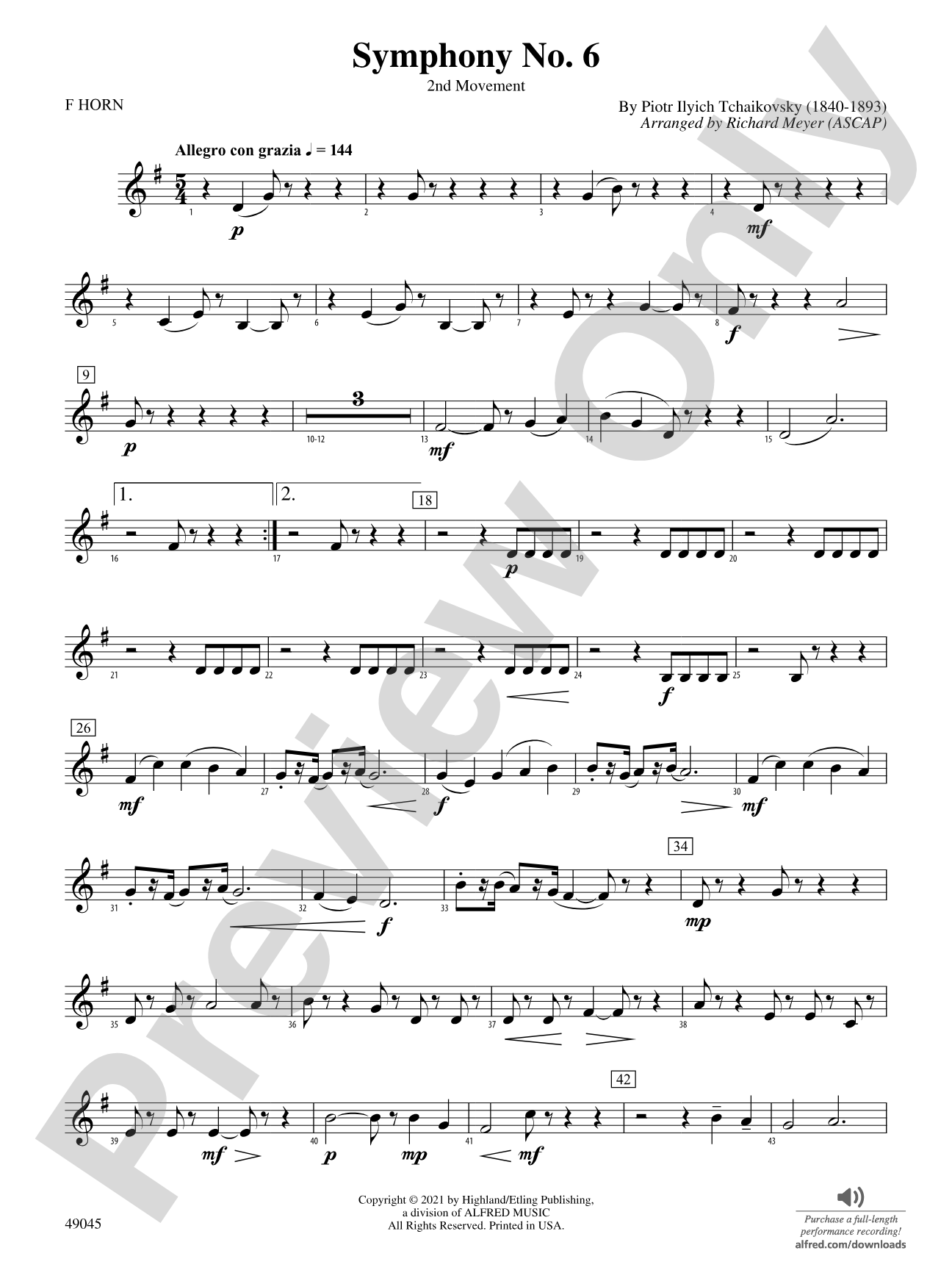 Symphony No. 6: 1st F Horn