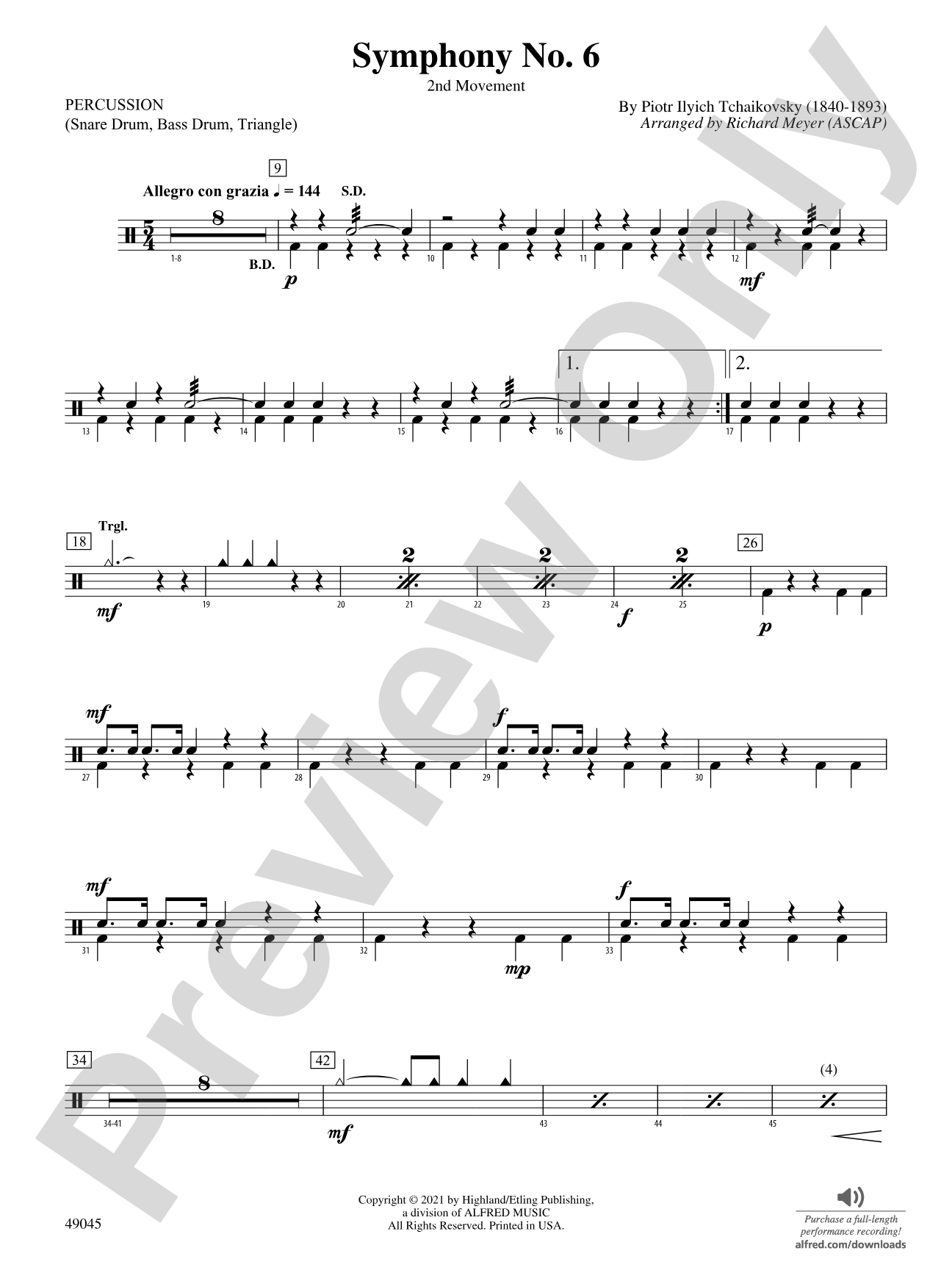 Symphony No. 6: 1st Percussion