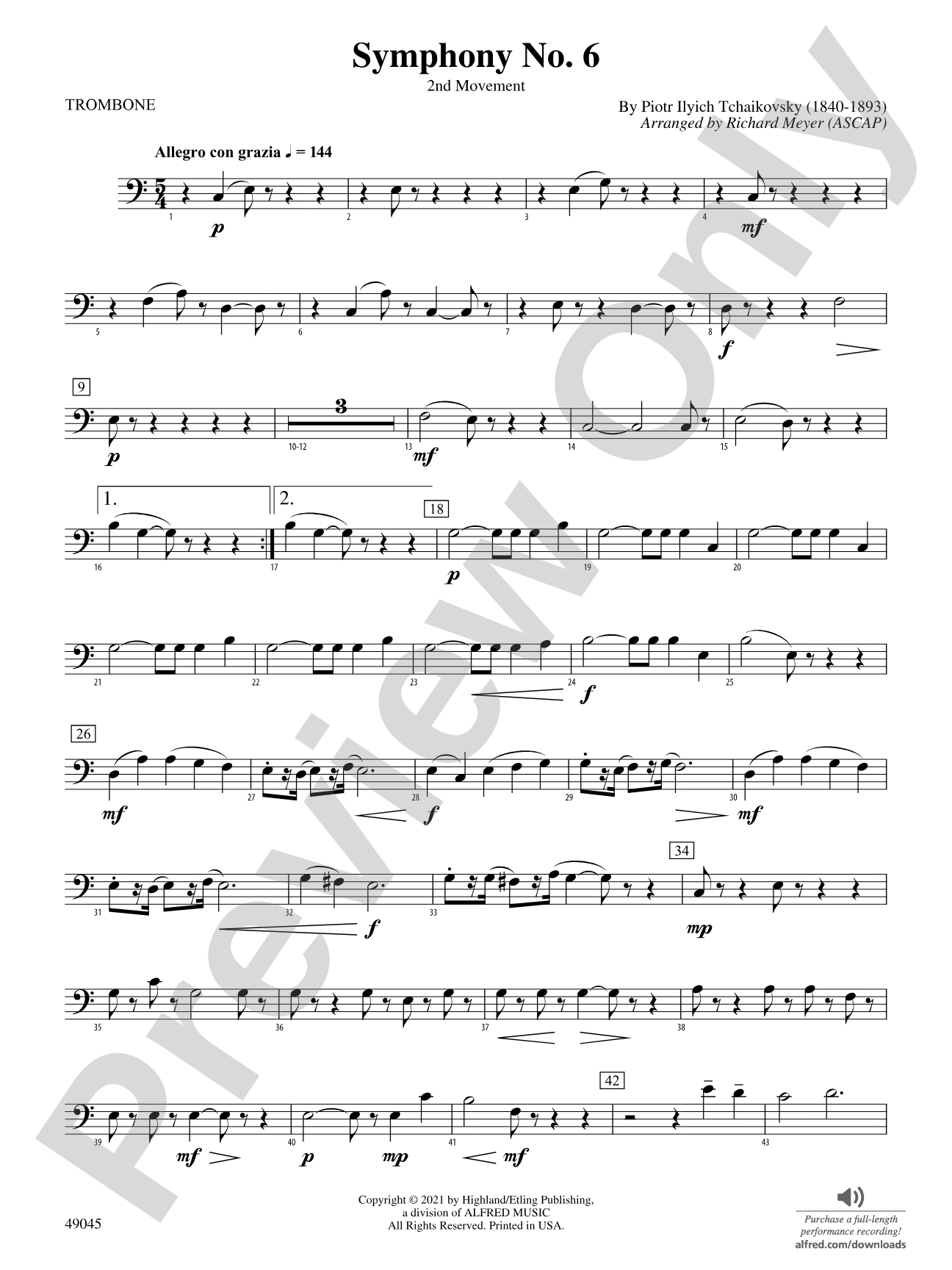 Symphony No. 6: 1st Trombone