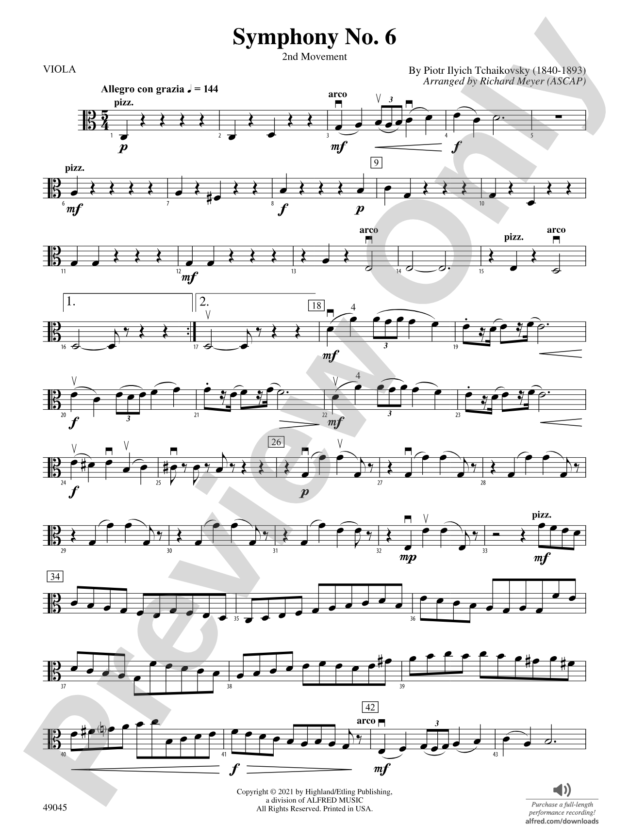 Symphony No. 6: Viola