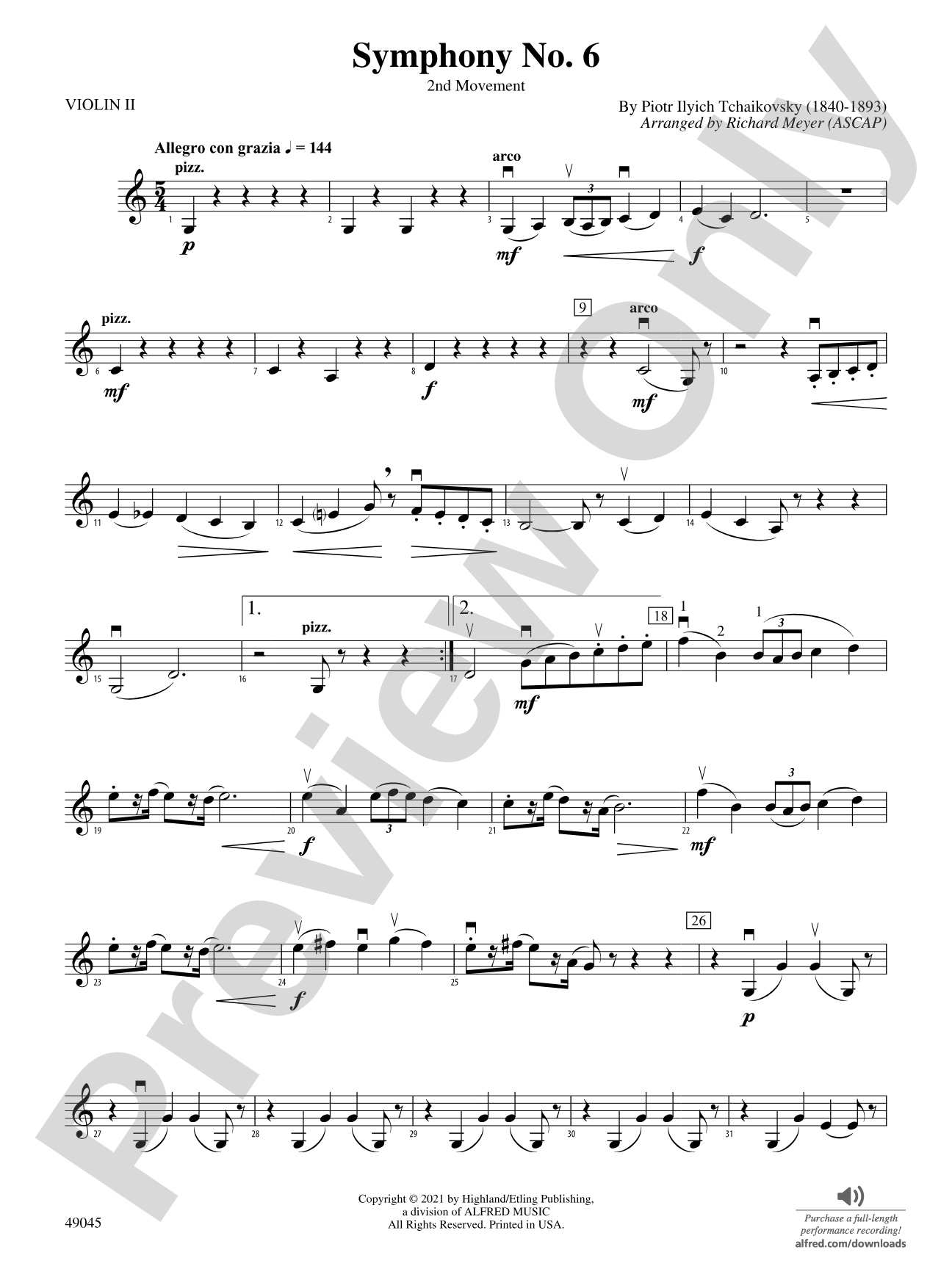 Symphony No. 6: 2nd Violin