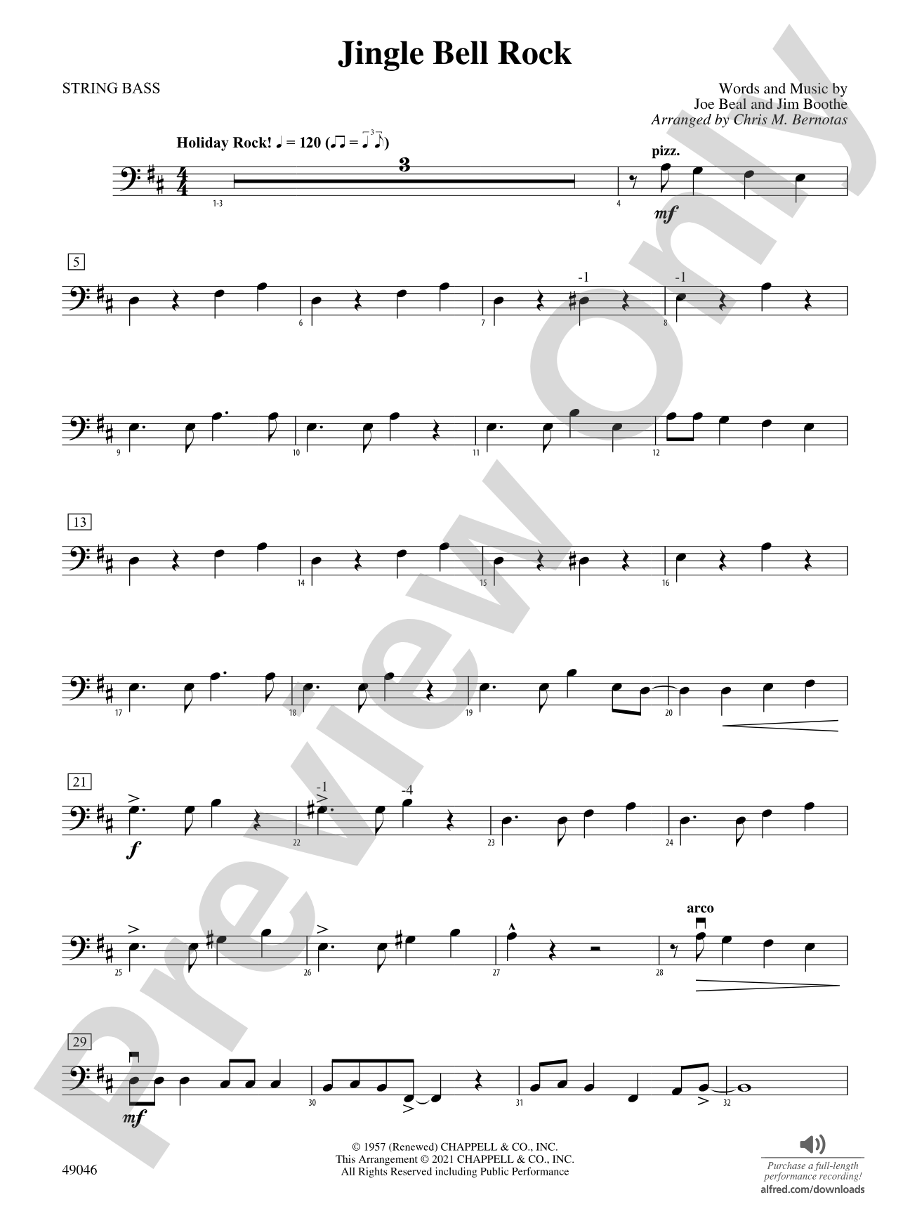 Jingle Bell Rock: String Bass
