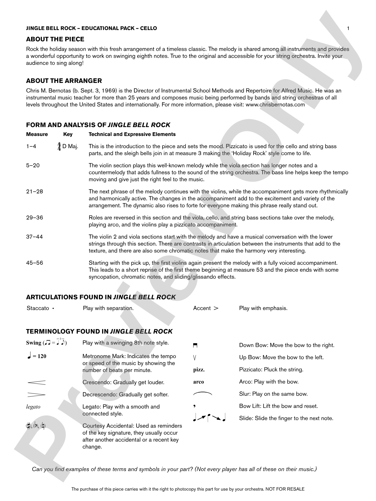Jingle Bell Rock: Cello Educational Pack