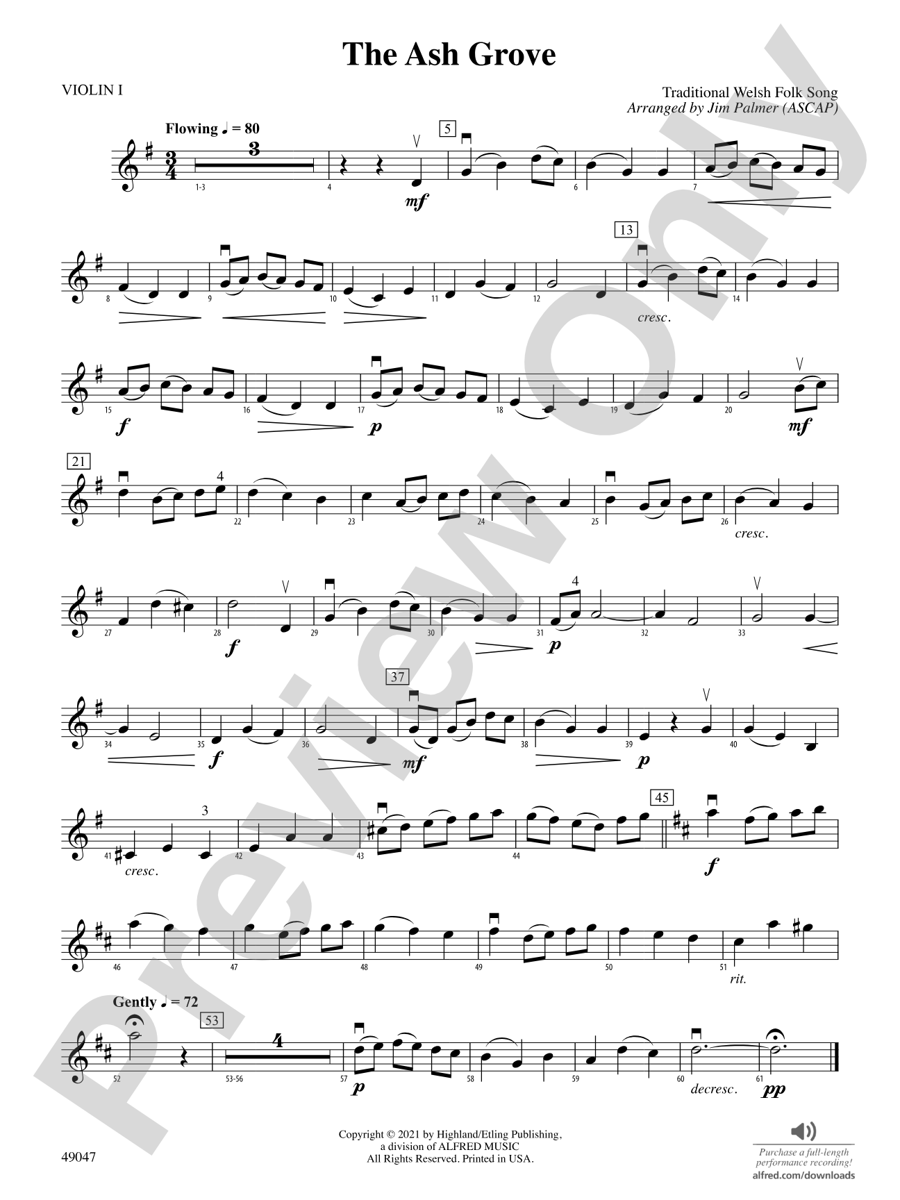 The Ash Grove: 1st Violin