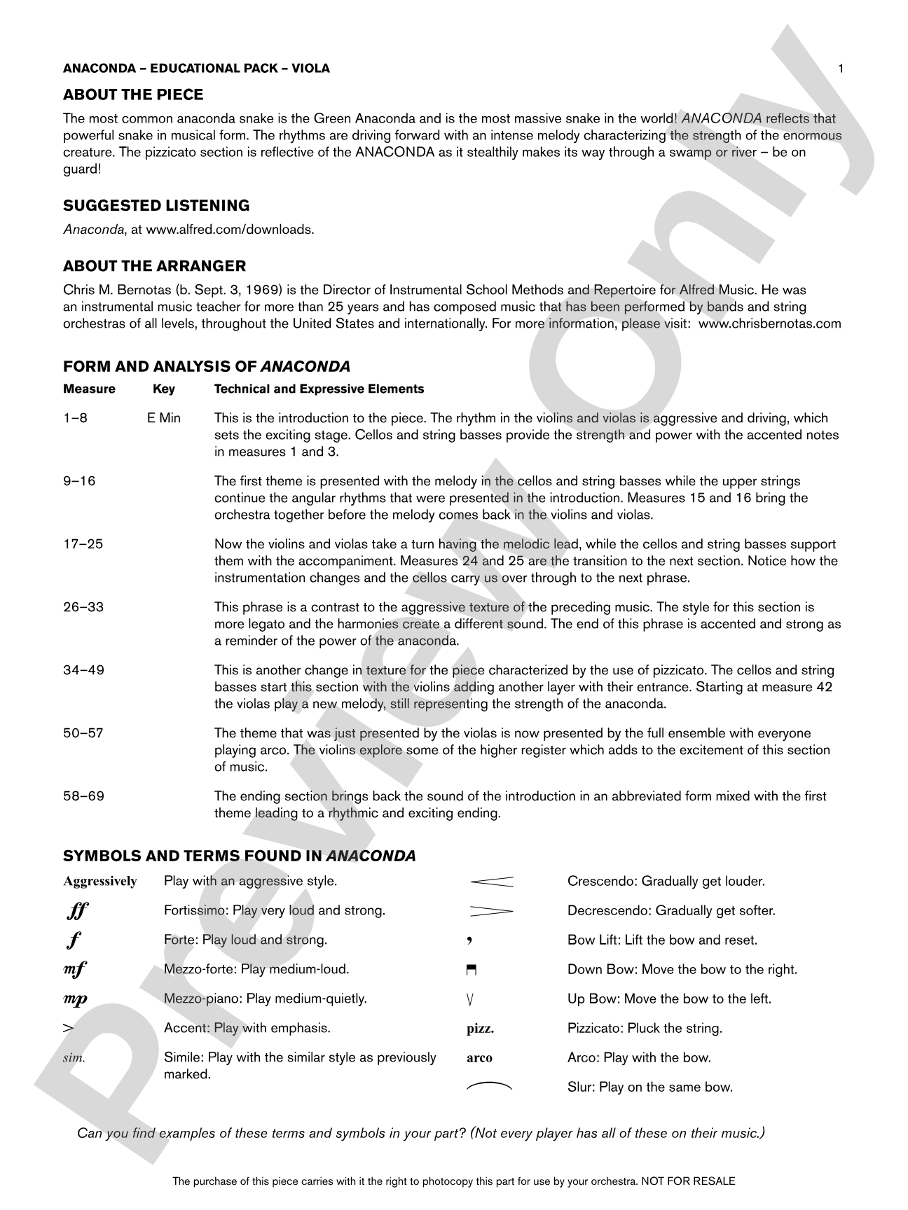 Anaconda: Viola Educational Pack