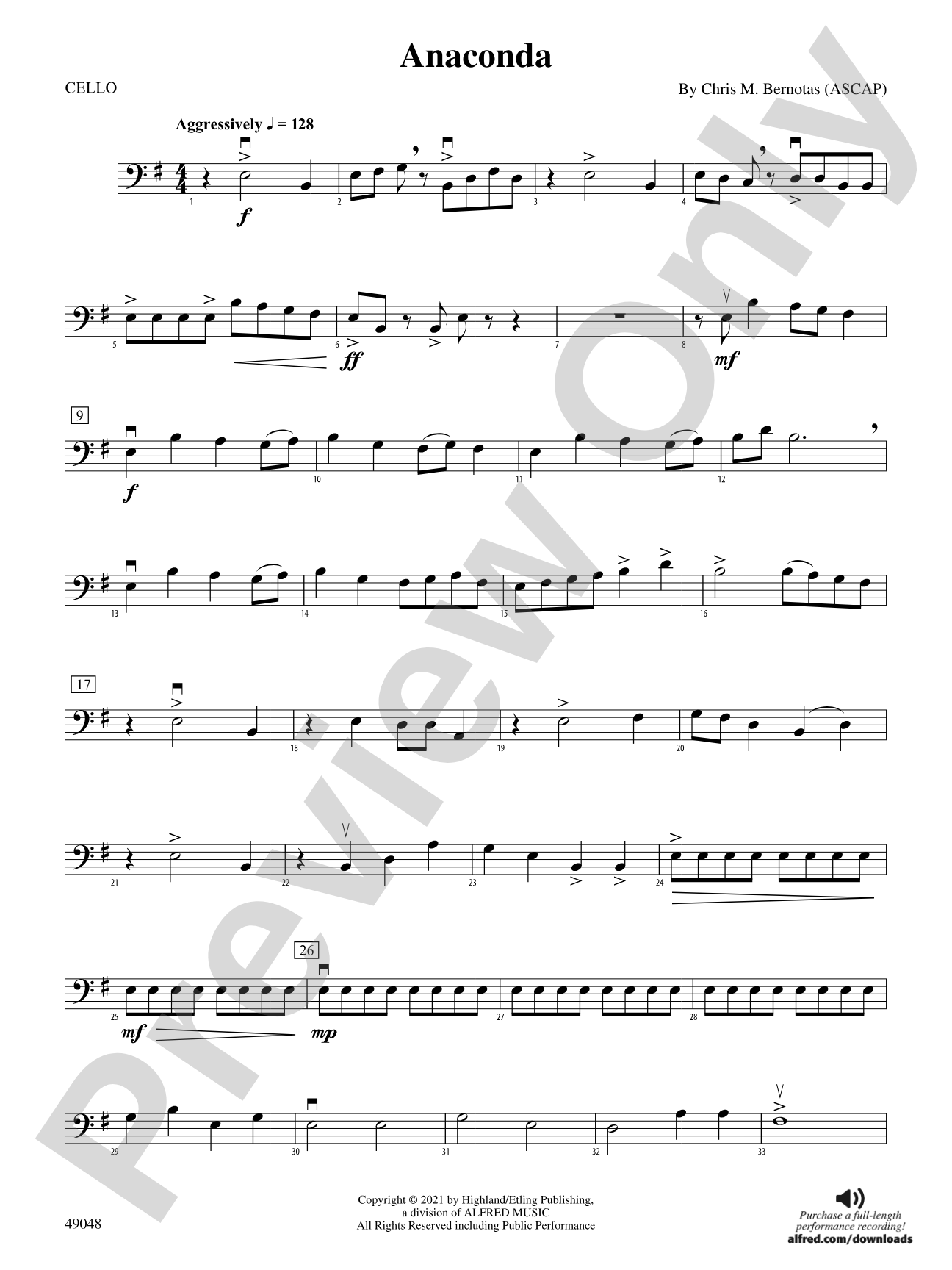 Anaconda: Cello