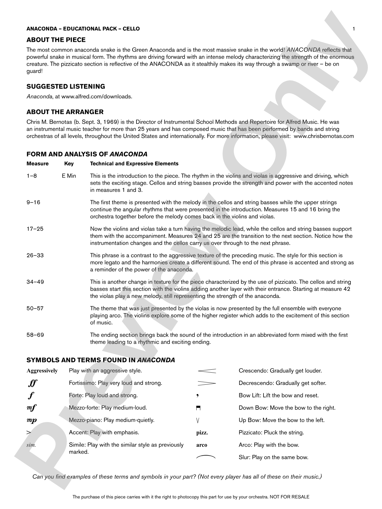 Anaconda: Cello Educational Pack